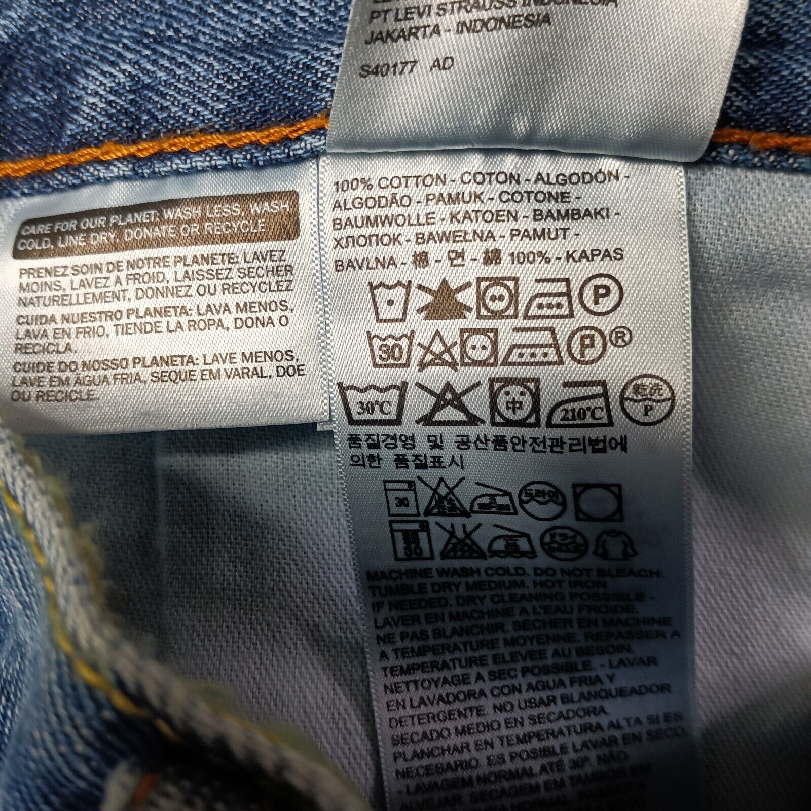 Levi's Levi's 505 Jeans Men's 42x34 Regular Fit Straight Leg Blue Size US 42 / EU 58 - 5 Thumbnail