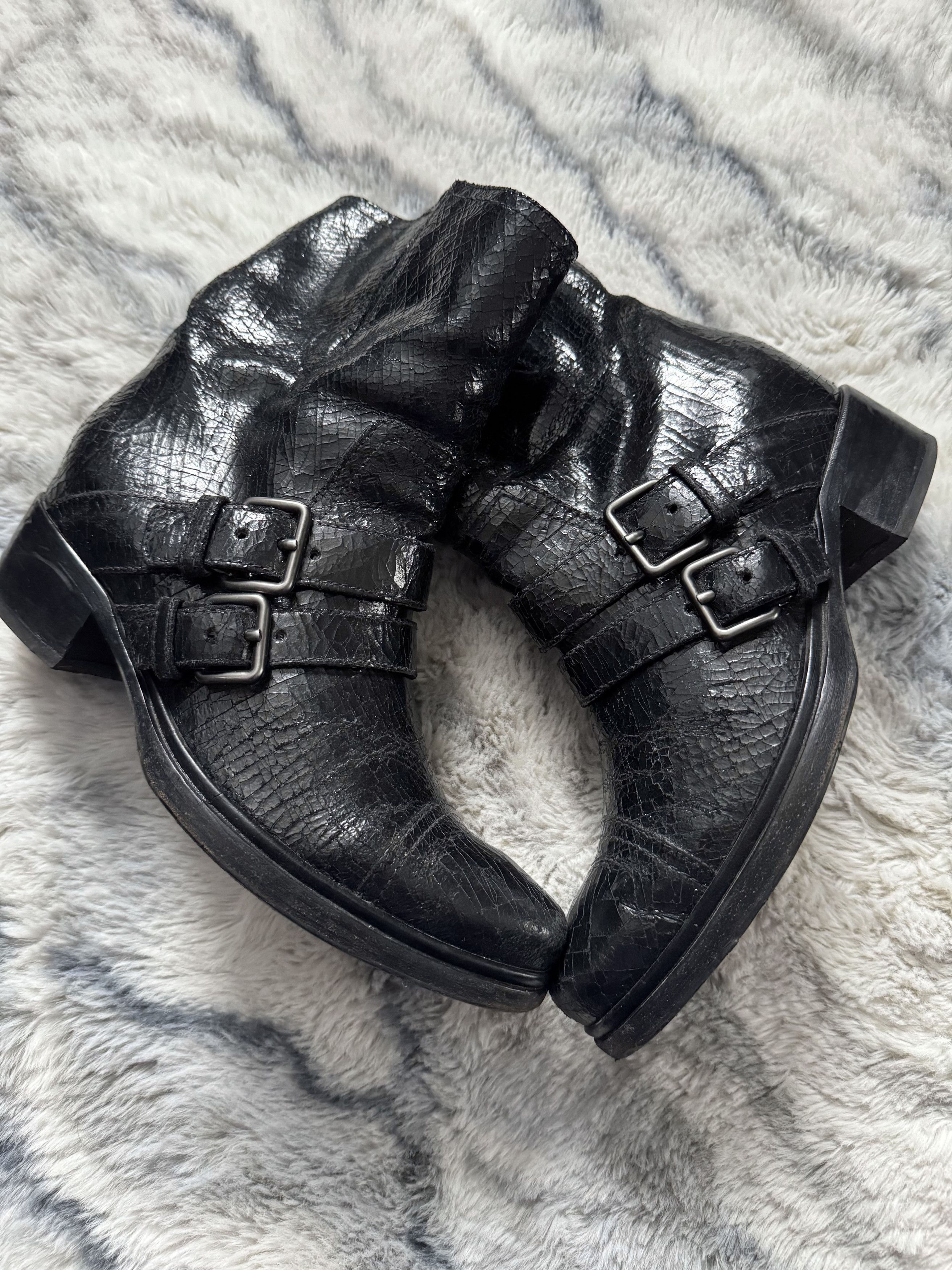 Miu Miu MIU MIU Double Buckle Ankle Leather Biker Boots Size US 6.5 / IT 36.5 - 6 Thumbnail