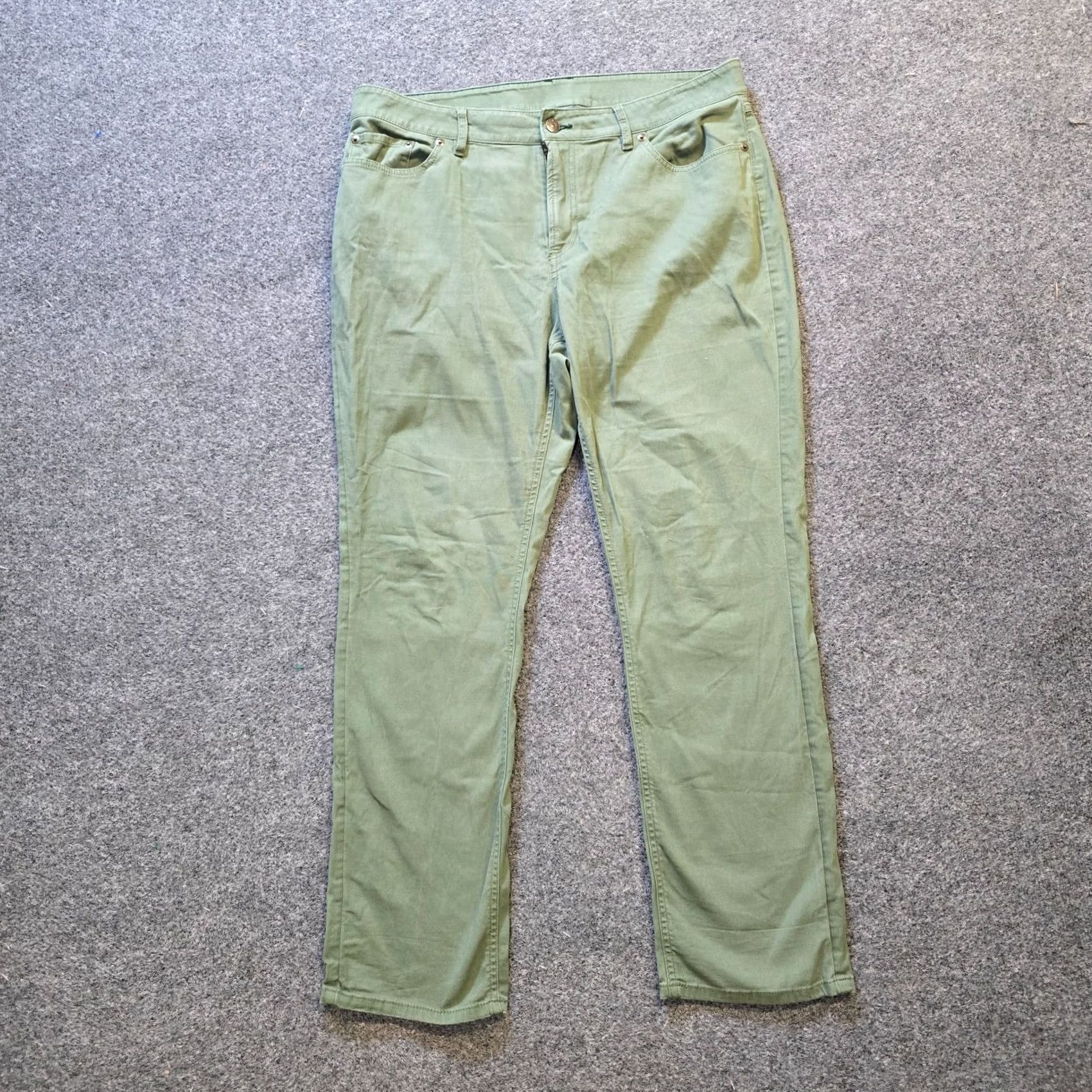 Vintage L.L. Bean Pants Women Size 14 Green Straight Leg Casual Size 36" / US 14 / IT 50 - 2 Thumbnail
