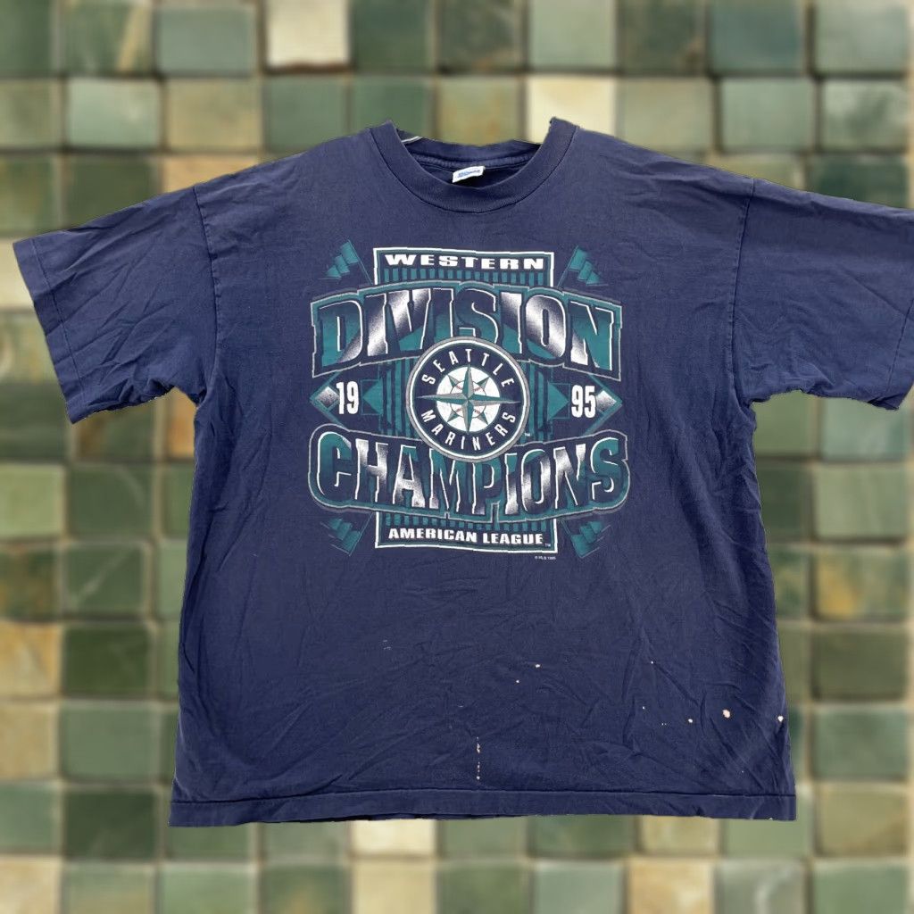 Salem Sportswear VINTAGE Salem Sportswear Seattle Mariners Shirt 2XL Baseball Division Champions 1995 Size US XXL / EU 58 / 5 - 1 Thumbnail