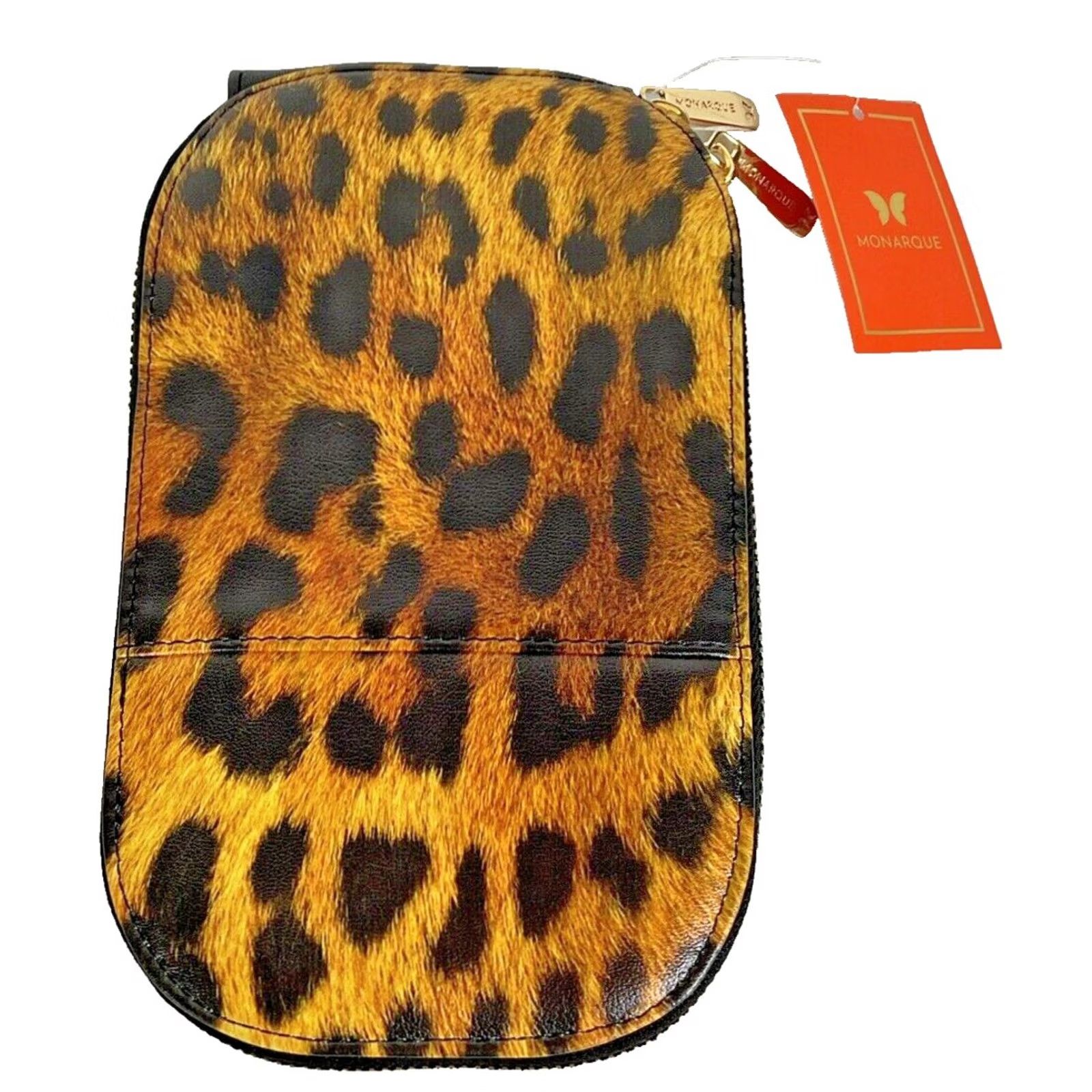Vintage Monarque Leopard Print Crossbody Bag Front Pocket Back Card Pocket Size ONE SIZE - 2 Thumbnail