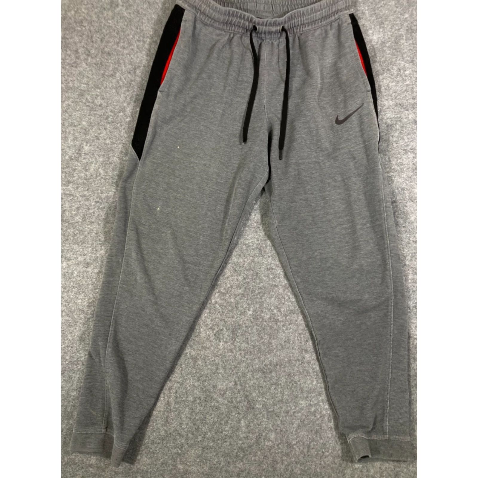 Nike Nike Dri-Fit Training Jogger Track Pants Mens Large Gray Drawstring Logo Pockets Size US 33 - 4 Thumbnail