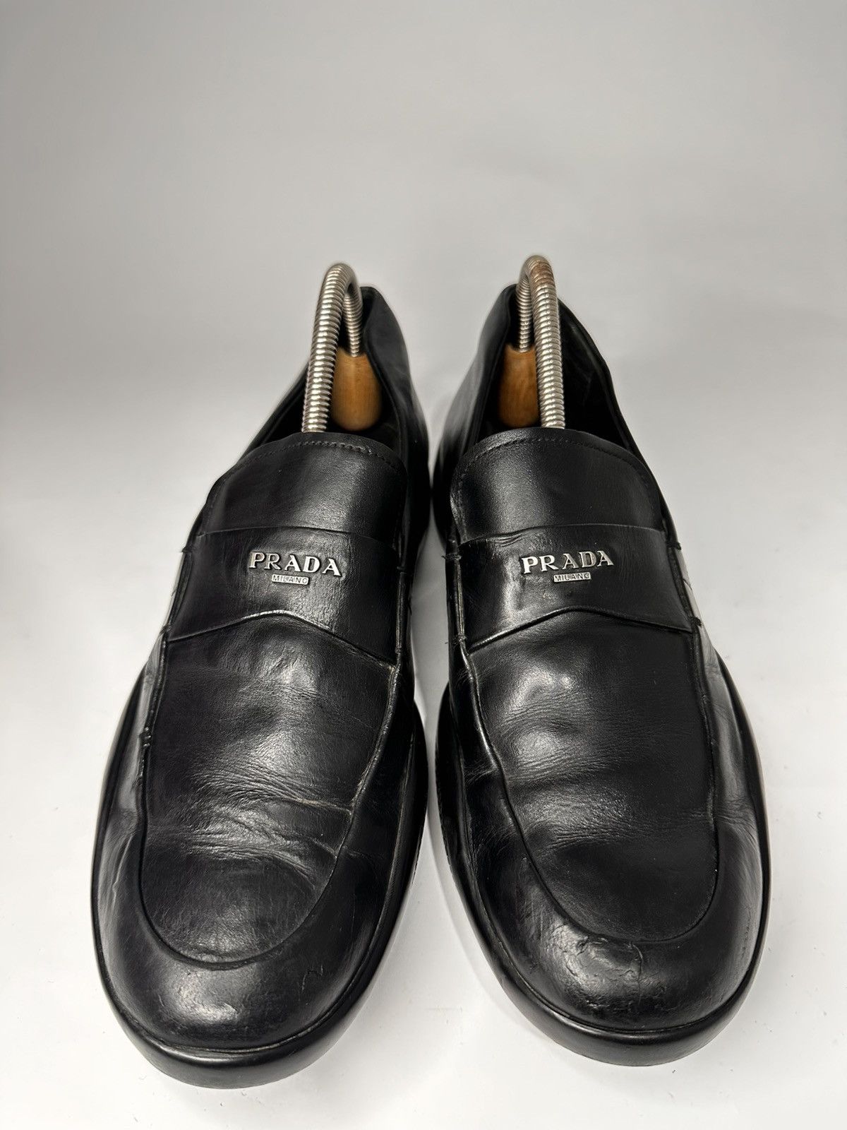 Prada PRADA MILANO 4D2008 LOGO STAMP VAMP DRIVING LOAFER. Size US 8 / EU 41 - 1 Thumbnail
