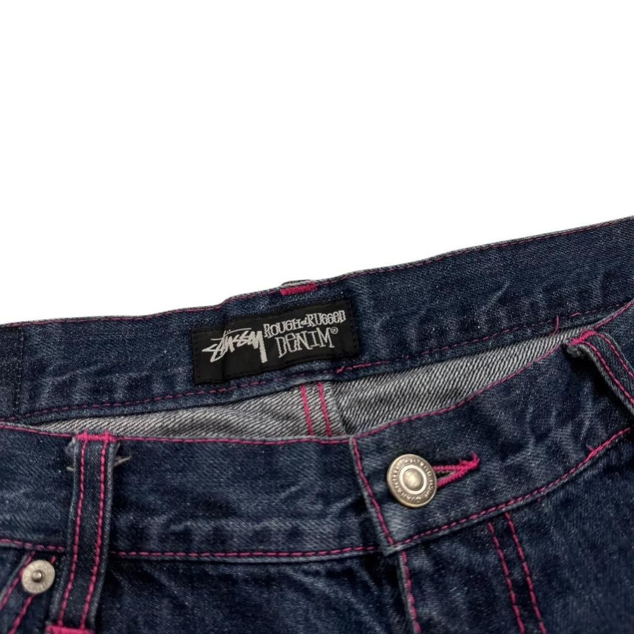 Stussy Vintage Stussy Spellout Denim Shorts / Jorts Pink - Waist 36 Size US 36 / EU 52 - 6 Thumbnail