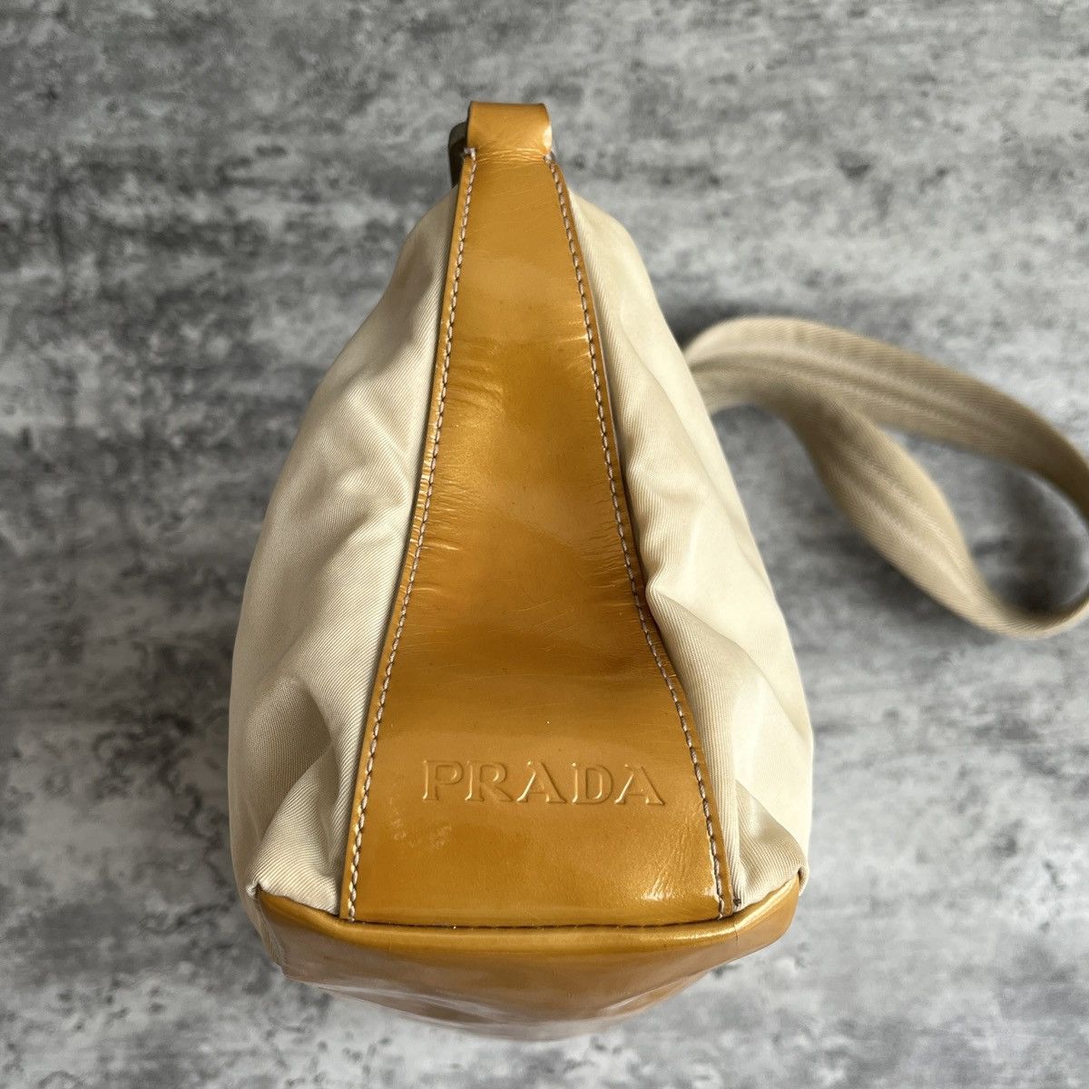 Prada Vintage Prada Tusseto Nastro Beige Shoulder Bag Size ONE SIZE - 3 Thumbnail