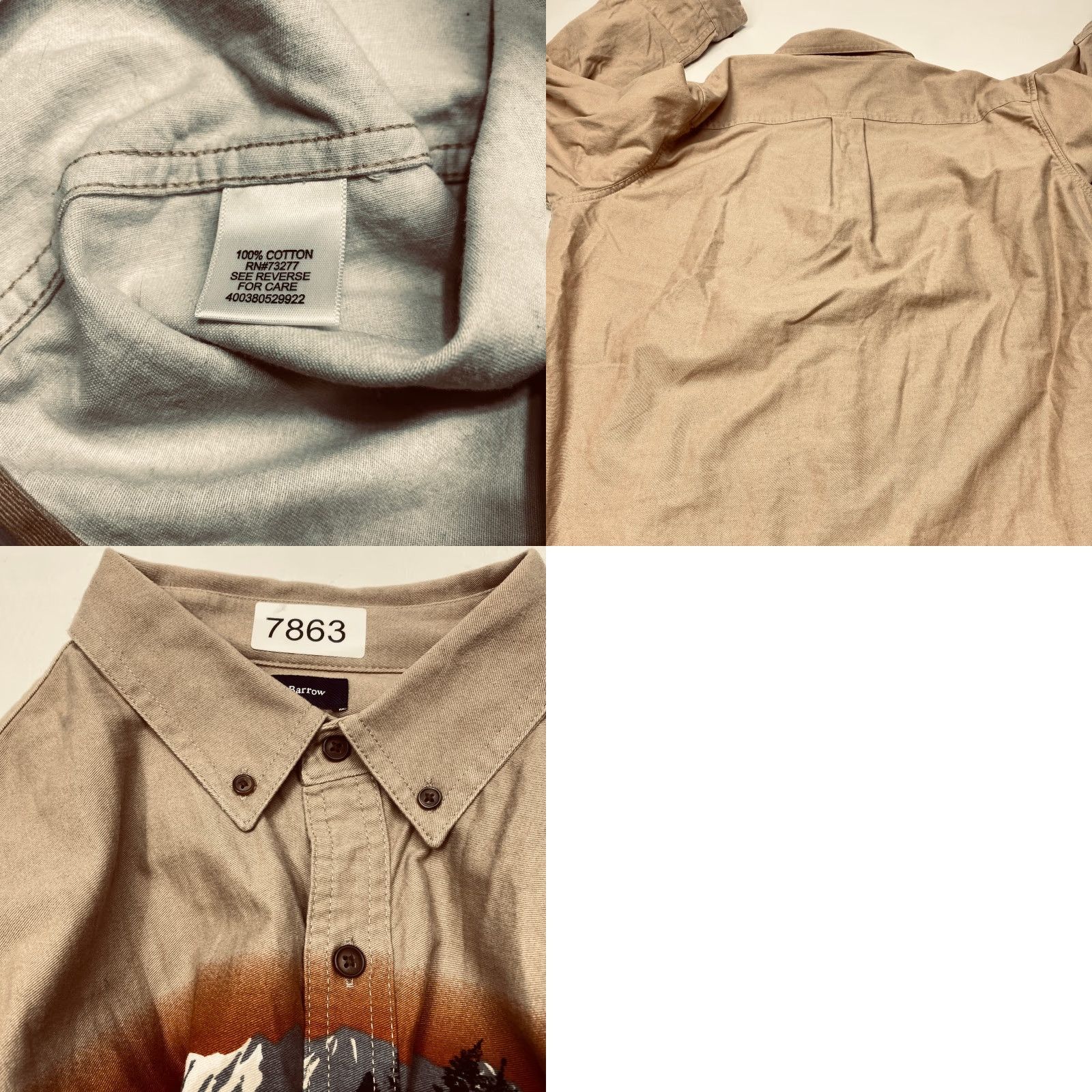 Croft & Barrow Croft Barrow Shirt Mens Large Wolf Pack Mountains Tan 100% Cotton Button-Up Casual Long Sleeve Size US L / EU 52-54 / 3 - 9 Thumbnail