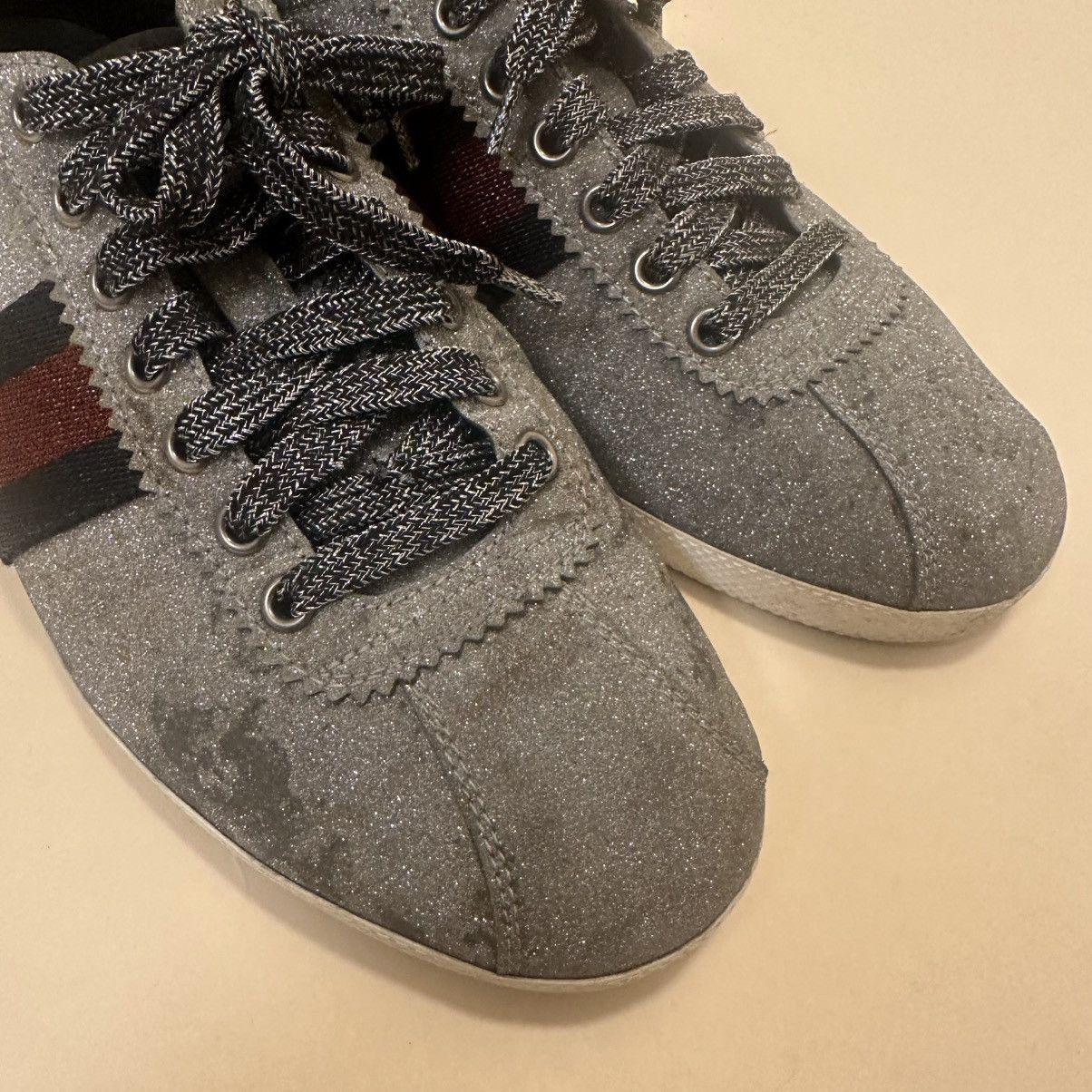 Gucci Gucci Silver Glitter Sparkle Crystal Sneakers 8 9.5 10 9 Size US 9.5 / EU 42-43 - 7 Thumbnail
