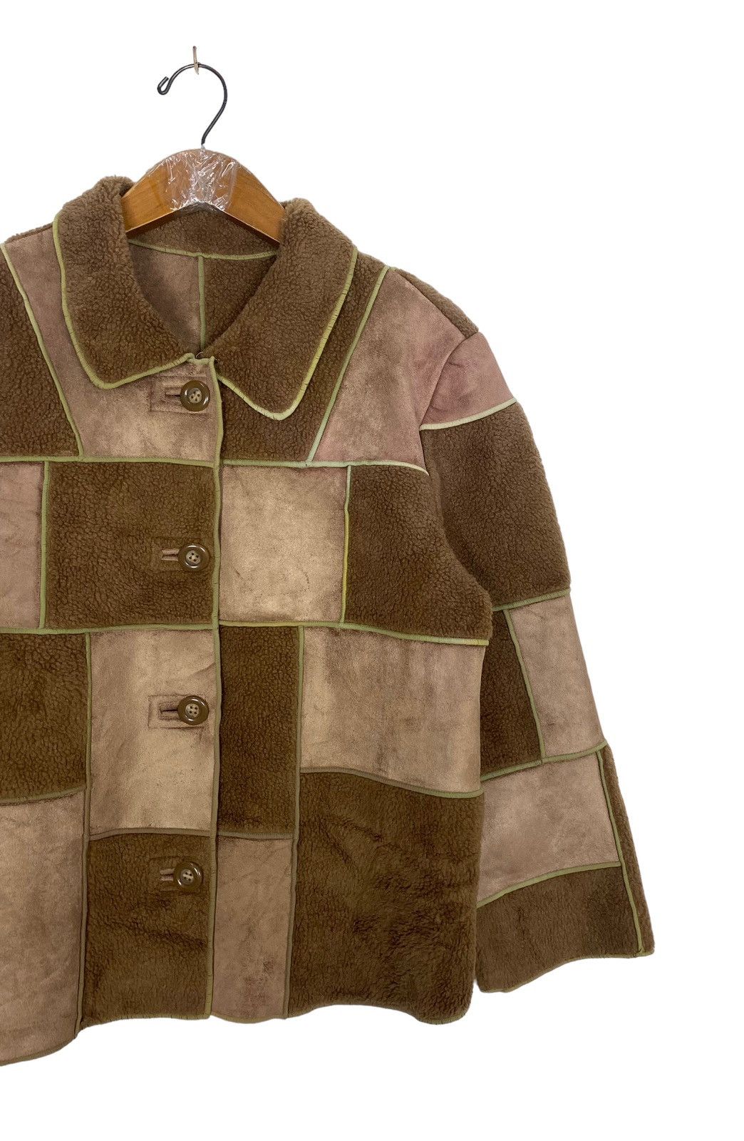 Japanese Brand Rare‼️ Frohlich Japan Patchwork Pile Jacket Size M / US 6-8 / IT 42-44 - 3 Thumbnail