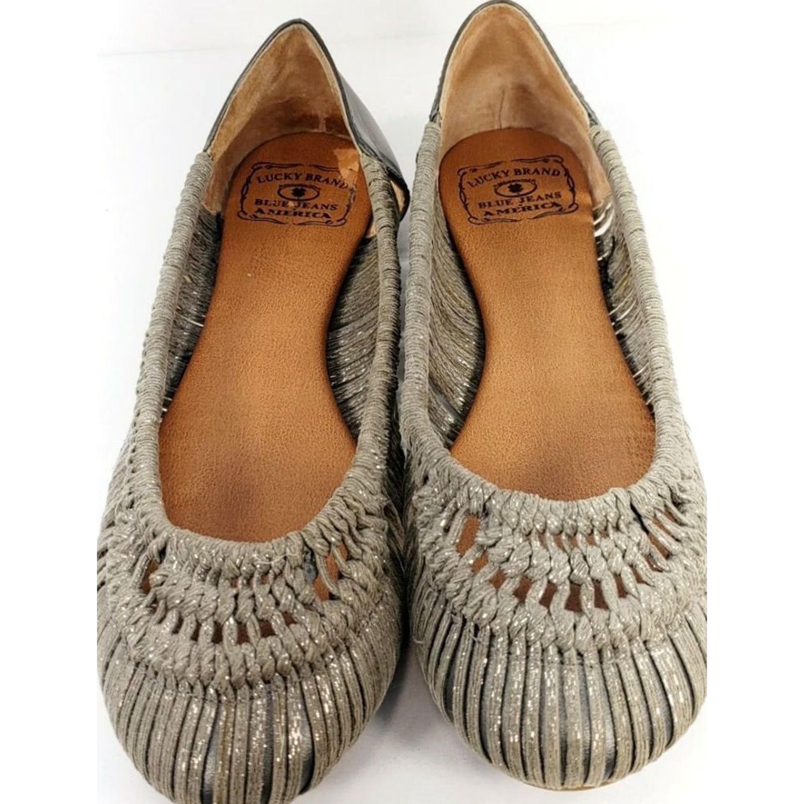 Lucky Brand Lucky Brand Emmie Ballet Flats Women's Size 8.5M Dark Gray Natural Hemp Woven Flat Slip On Casual Size US 9 / IT 39 - 3 Thumbnail