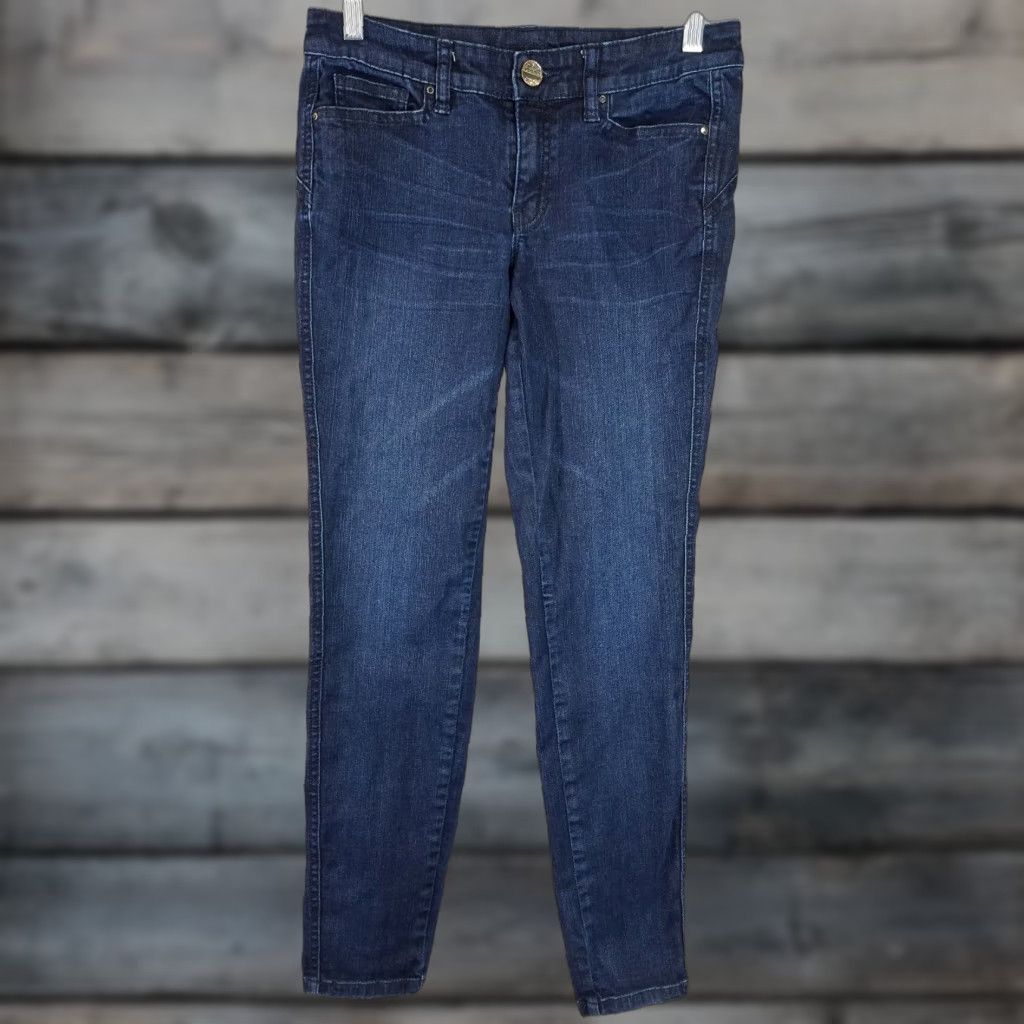 Vintage Cache Womens Jeans Skinny Dark Wash Sz 4 - Caché - Denim Cotton Blend - 70% Cotton - Regular - Womens - Jeans - Skinny - Dark Wash - Size 4 Size 27" / US 4 / IT 40 - 1 Thumbnail