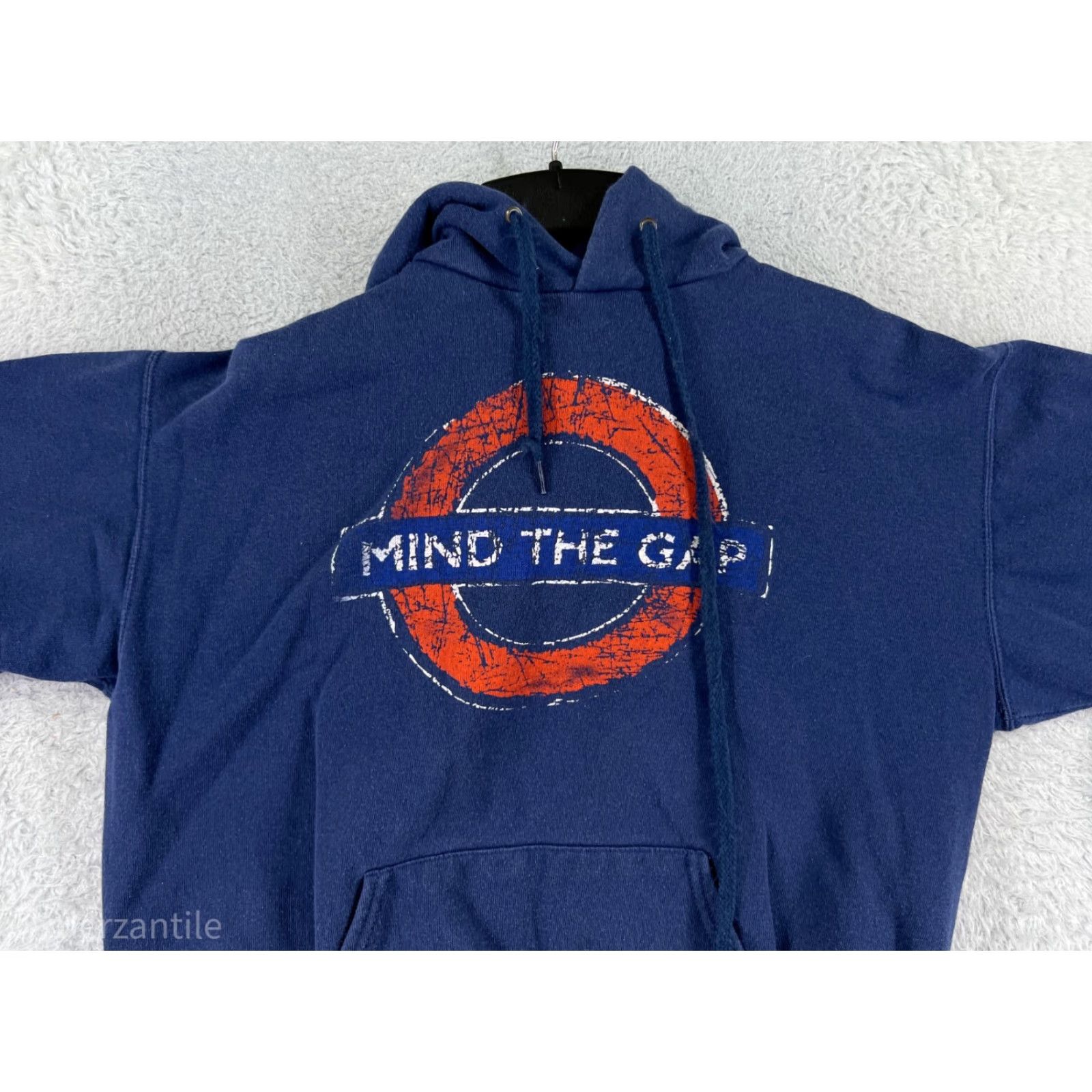 Vintage Underground Sweater Mens Large Blue London Hooded Cotton Blend Pocket Travel Size US L / EU 52-54 / 3 - 7 Thumbnail