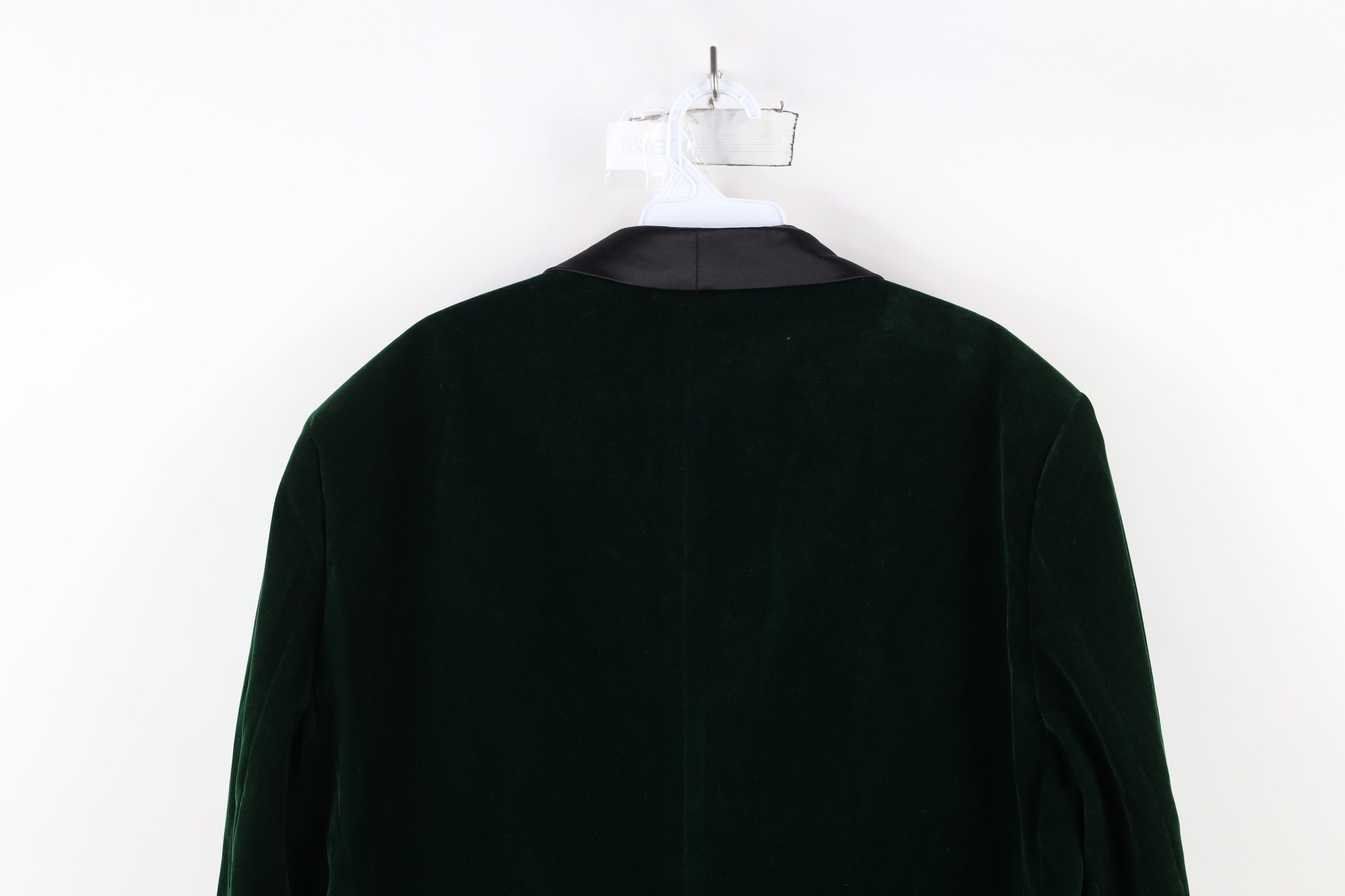 Vintage Rockabilly Velvet Velour One Button Blazer Suit Jacket Green Size US XL / EU 56 / 4 - 13 Thumbnail