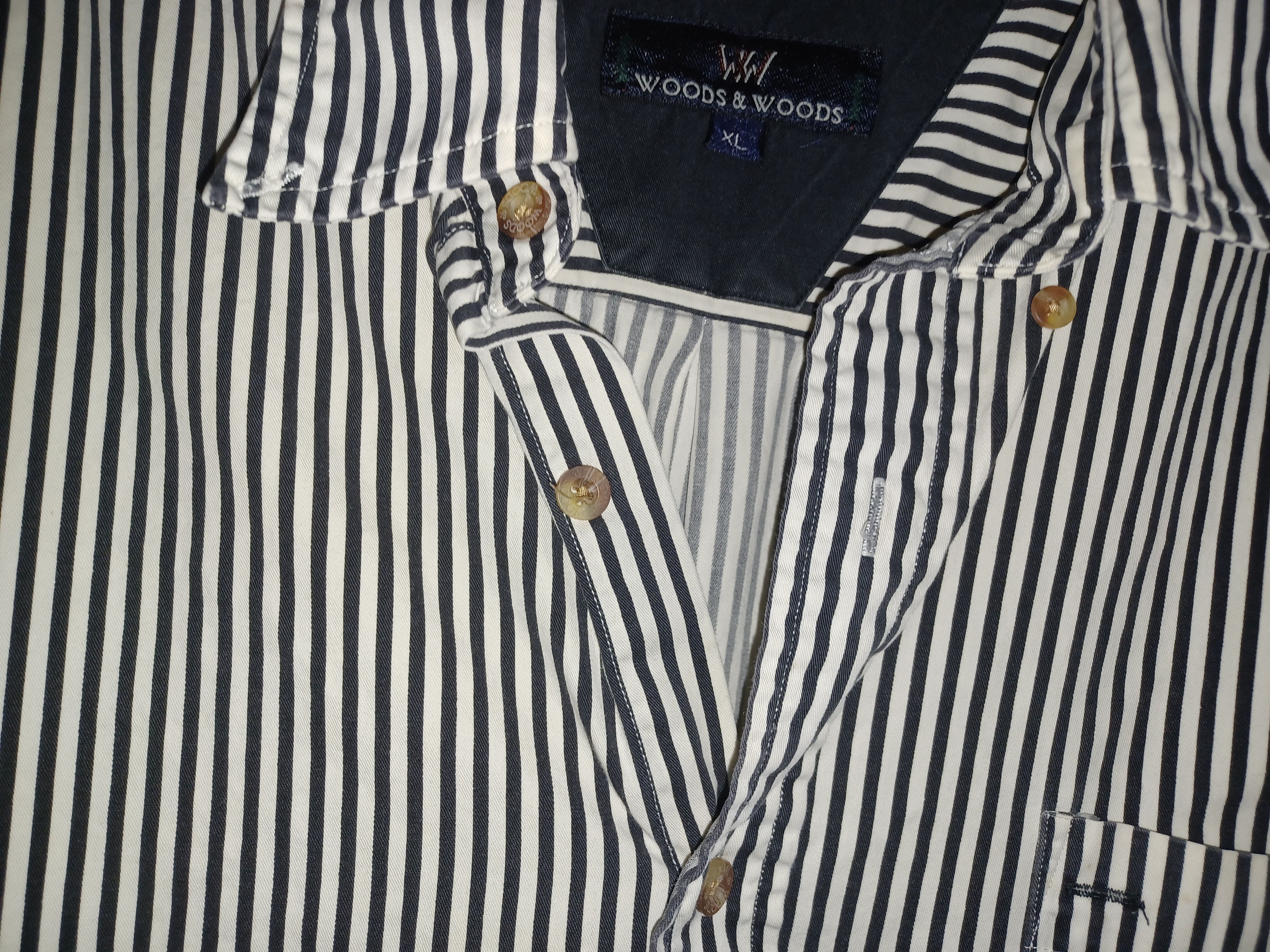 Other Woods & Woods Button-Up Shirt XL Black & White Stripes Size US XL / EU 56 / 4 - 4 Thumbnail