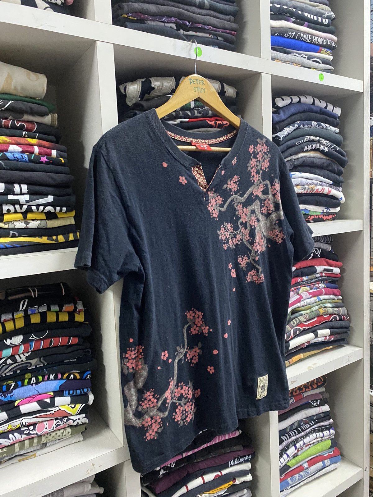 Vintage Japanese Traditional Sakura Design Cotton Tees Size US M / EU 48-50 / 2 - 4 Thumbnail
