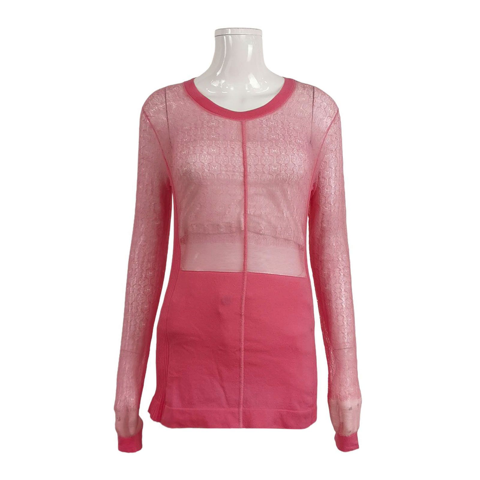 Louis Vuitton Louis Vuitton Pink Mesh Knit Sweater Size M Size M / US 6-8 / IT 42-44 - 1 Thumbnail