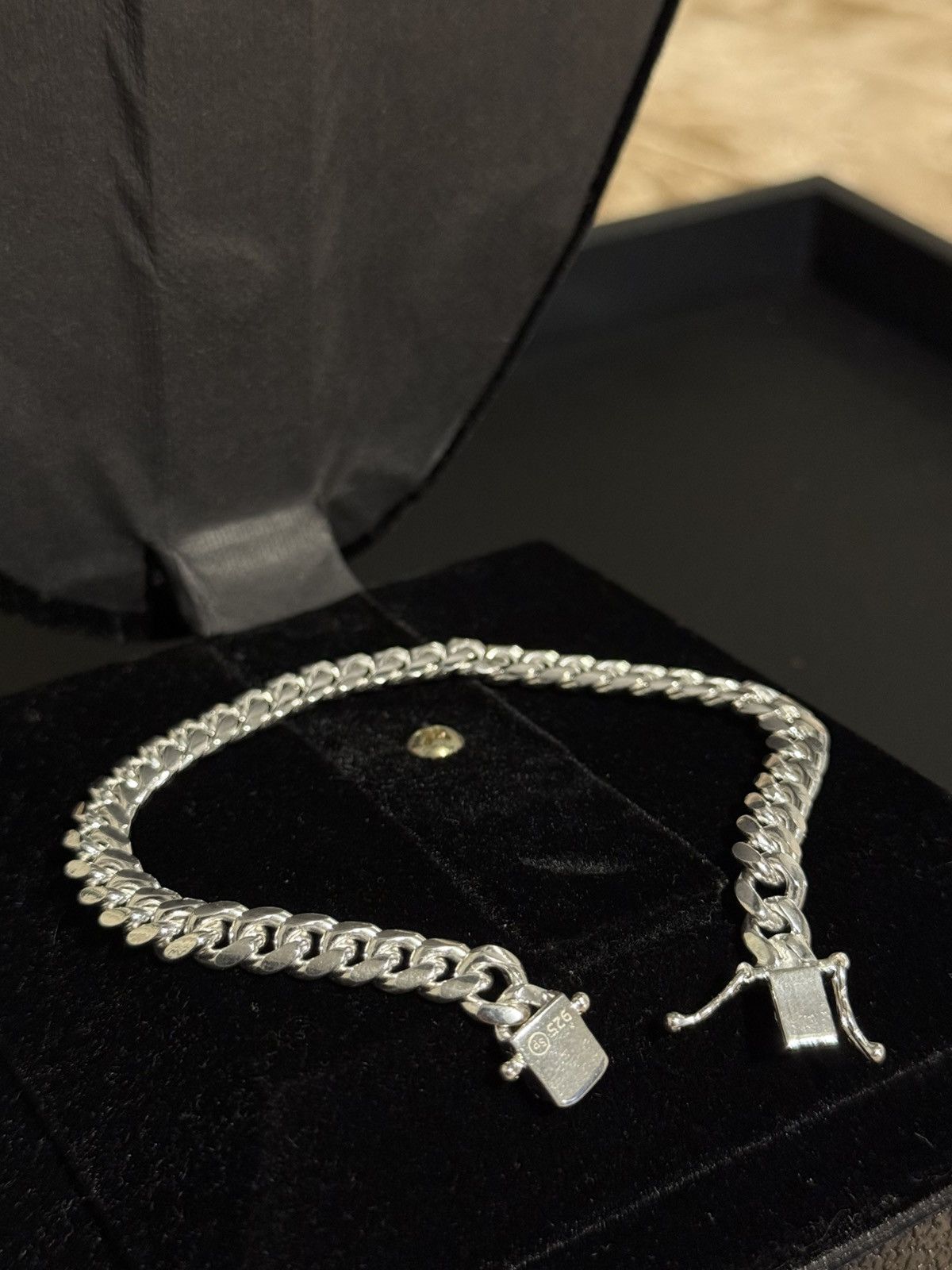 Designer Miami Cuban Bracelet 7.4mm 925 Pure Silver Size ONE SIZE - 4 Thumbnail