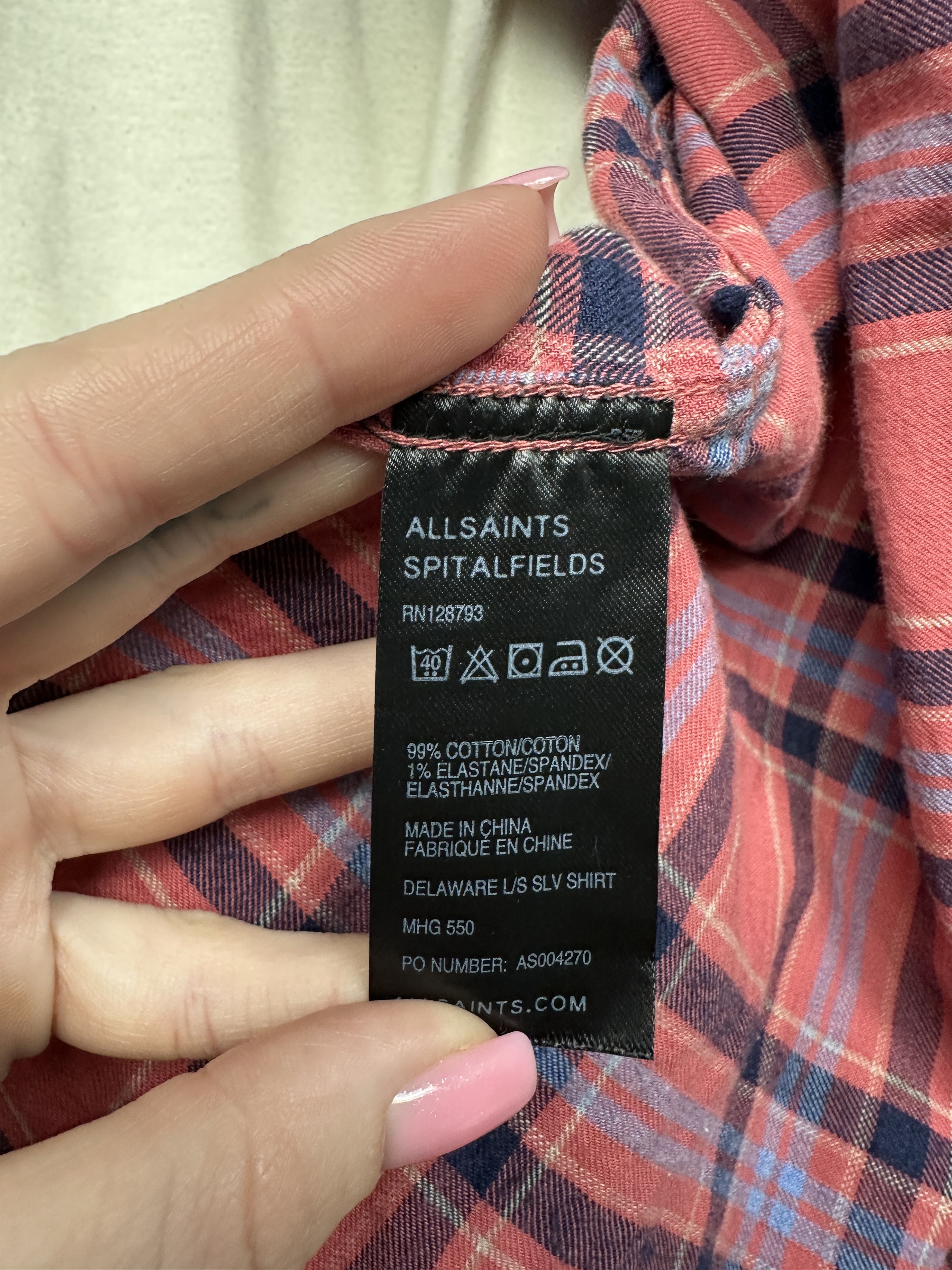 Allsaints Allsaints Mens Delaware Flannel Plaid Shirt Size US L / EU 52-54 / 3 - 4 Thumbnail