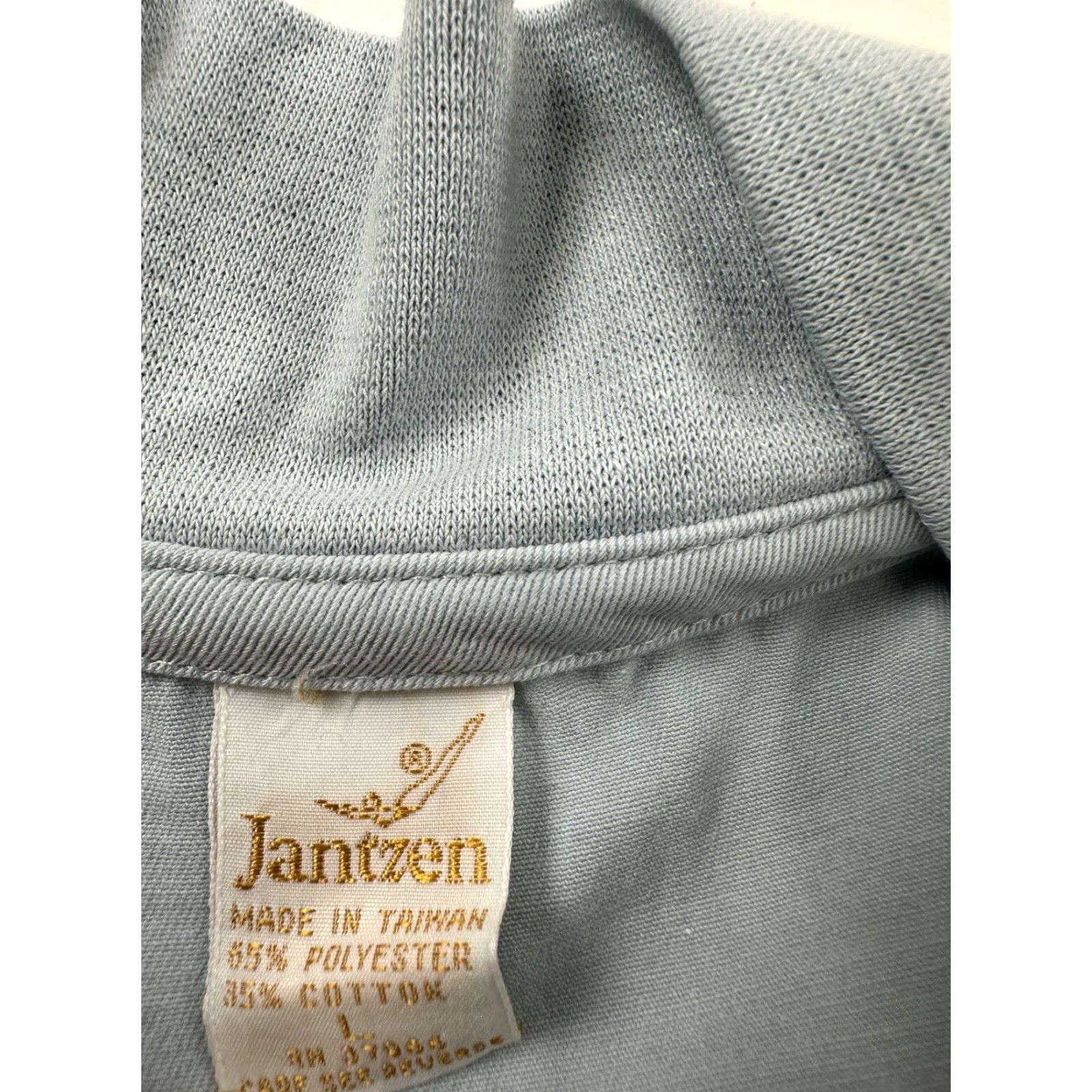 Jantzen VINTAGE Jantzen Jacket Mens Large Blue Full Zip USA Made Poly Cotton Blend Size US L / EU 52-54 / 3 - 6 Thumbnail
