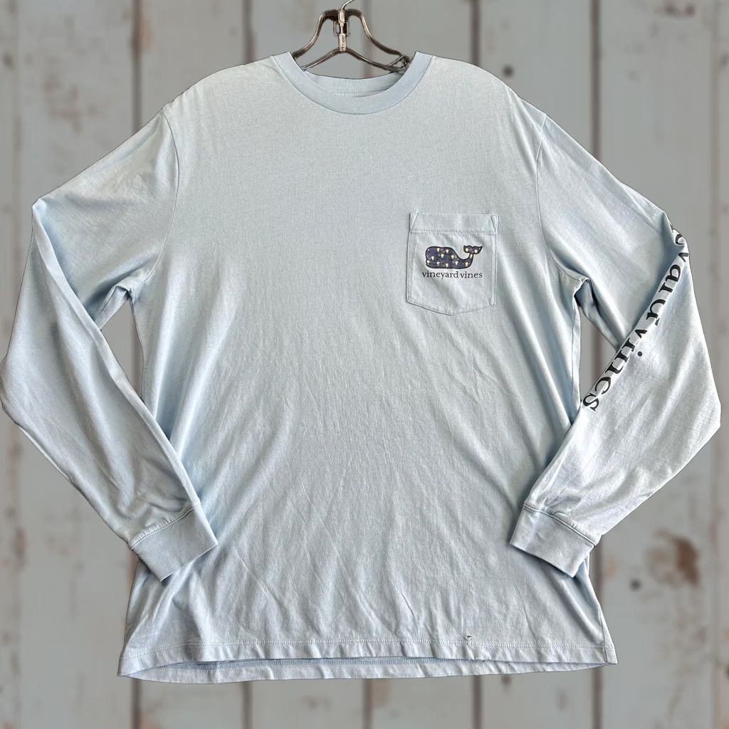 Vineyard Vines Vineyard Vines Women's Long Sleeve T Shirt Pocket Blue M Crew Neck Casual Shirt Size M / US 6-8 / IT 42-44 - 1 Thumbnail
