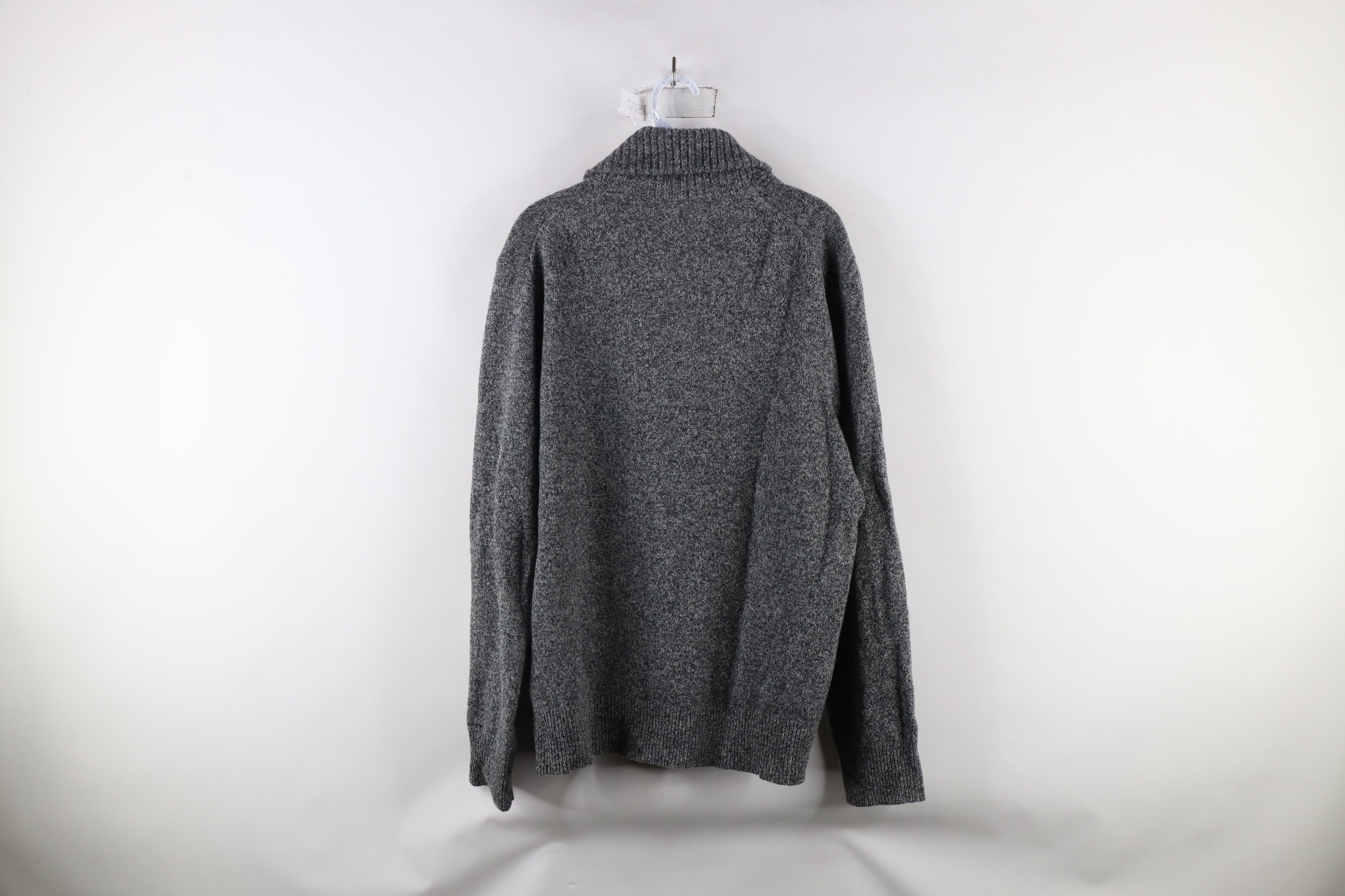 J.Crew × Vintage J Crew Lambswool Shawl Collar Henley Sweater Heather Gray Size US L / EU 52-54 / 3 - 6 Thumbnail