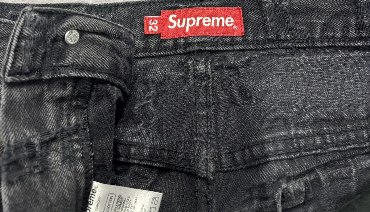 Supreme Supreme Frayed Logo Regular Jean Black (SS21) | Grailed