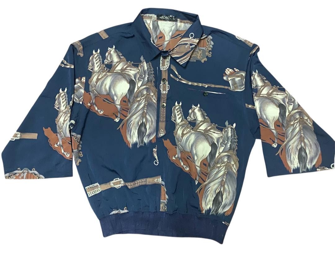 Designer × Japanese Brand St.torosa fullprint half button polo shirt Size US L / EU 52-54 / 3 - 1 Thumbnail