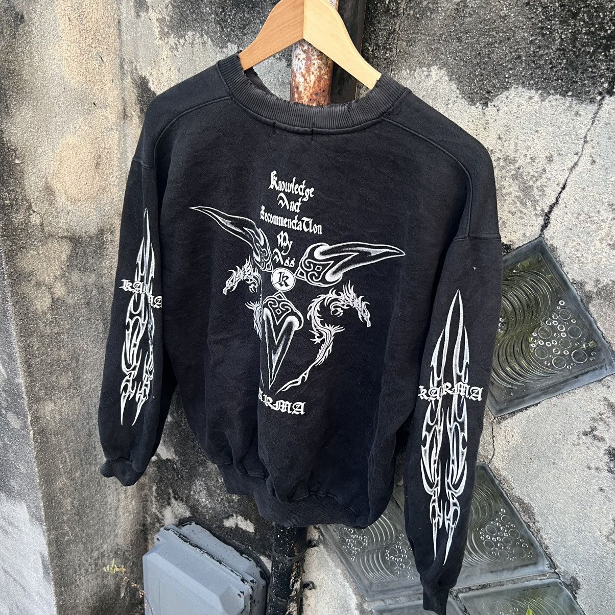 Japanese Brand “y2k style” KARMA TRIBAL TATTOO DISTRESS CREWNECK Size US L / EU 52-54 / 3 - 3 Thumbnail