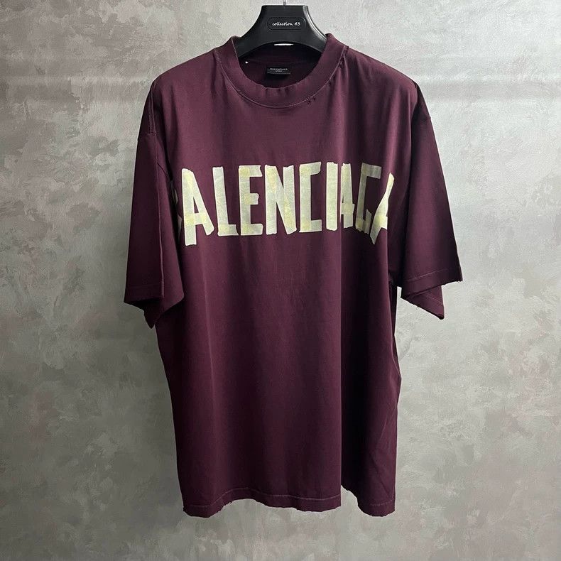 Balenciaga Balenciaga Red Tape Logo Short Sleeve T-shirt - dmc Size US XL / EU 56 / 4 - 1 Thumbnail