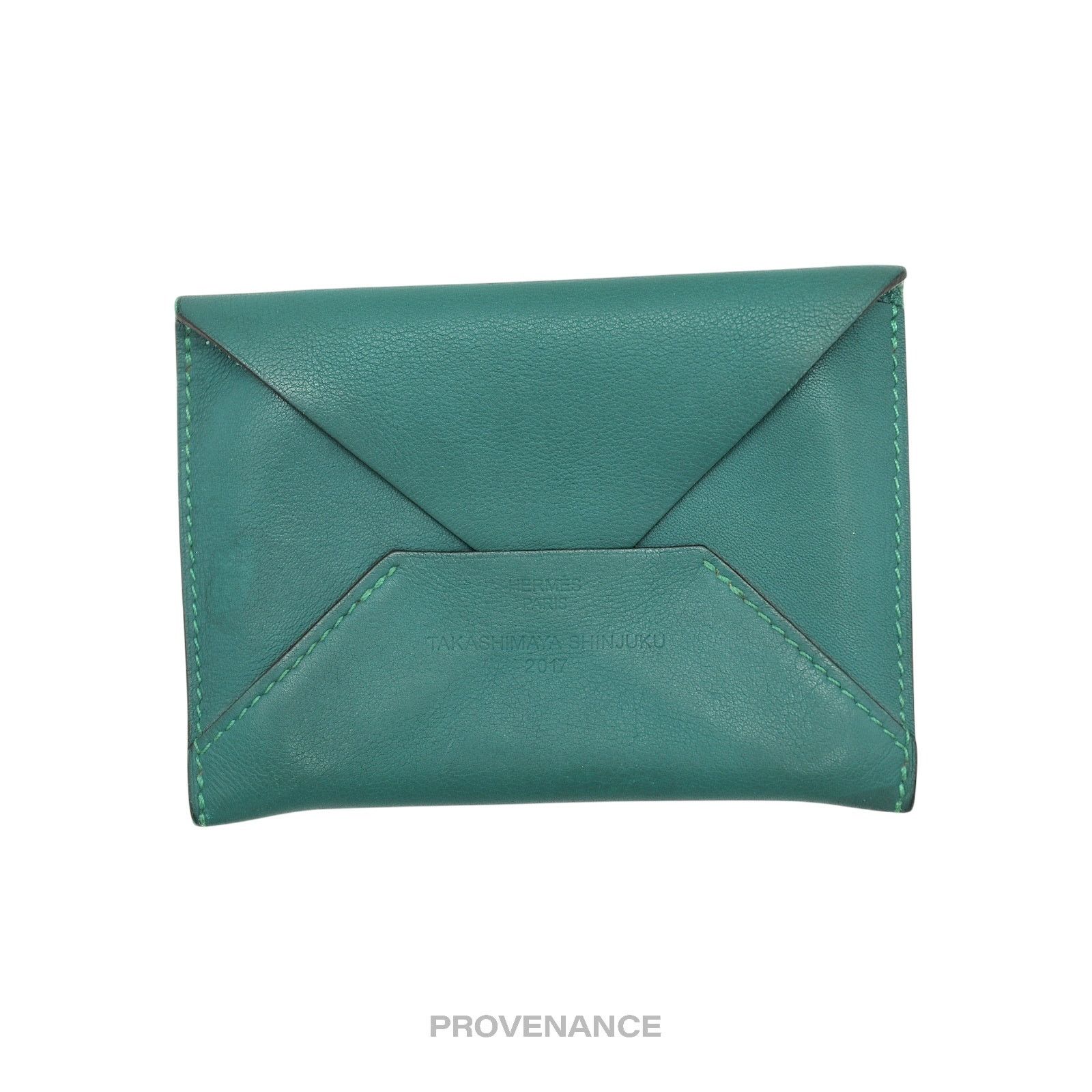 Hermes 🔴 Hermes Envelope PM Card Case - Teal Swift Leather Size ONE SIZE - 2 Thumbnail