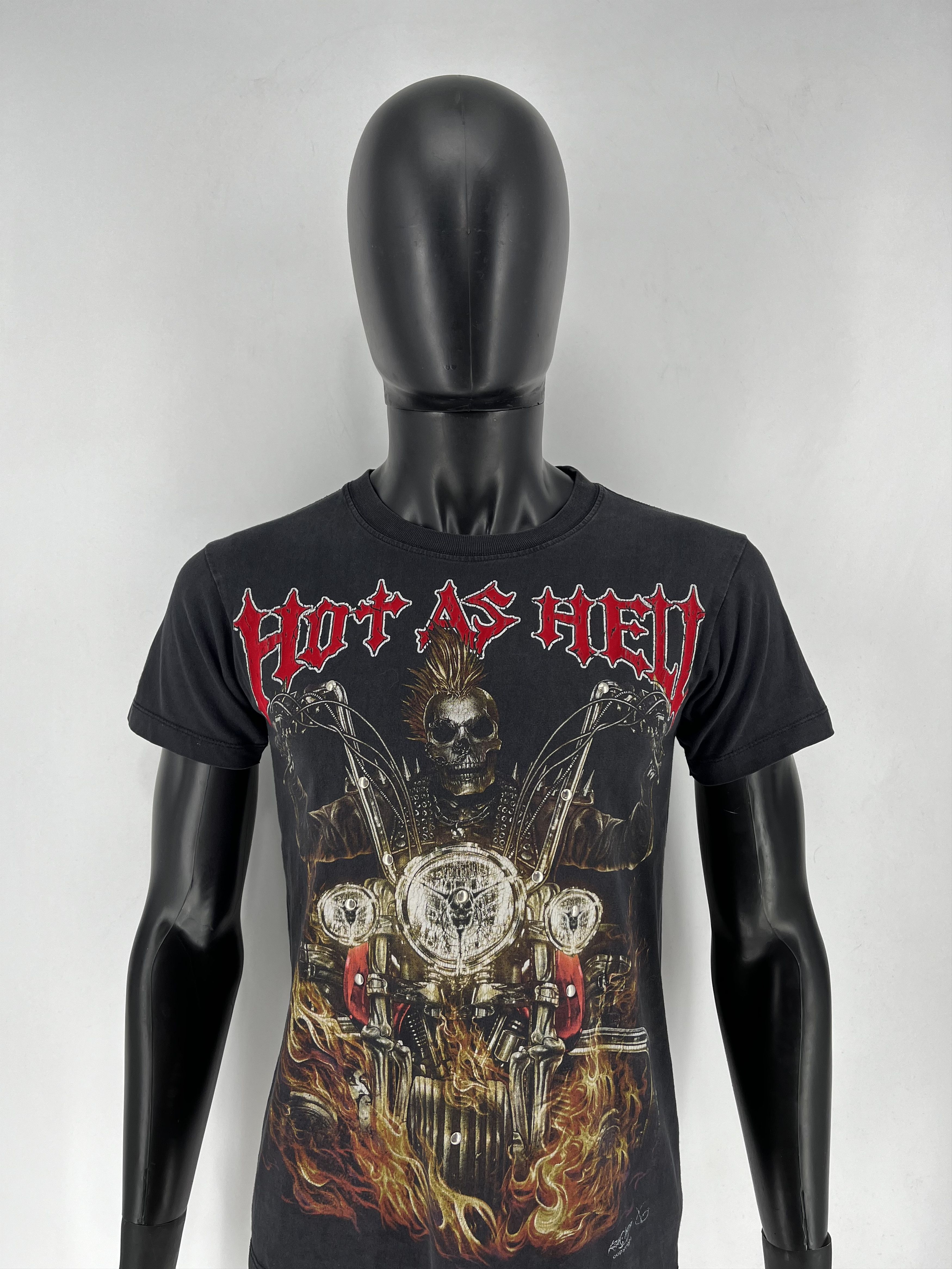 Band Tees Rock Chang Hot as Hell Vintage Skull Ghost Rider Tee Size US S / EU 44-46 / 1 - 1 Thumbnail
