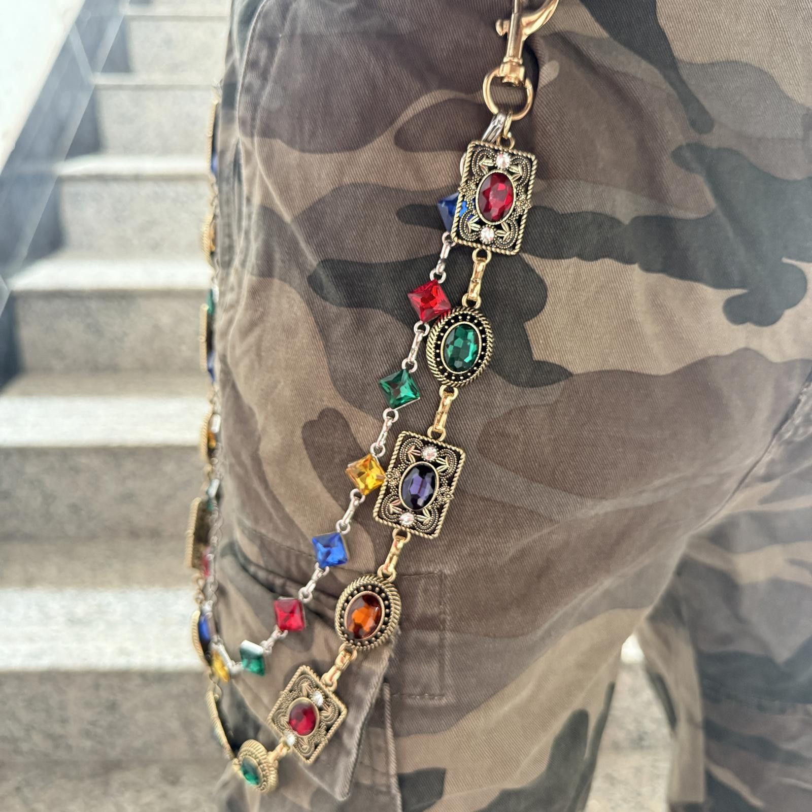Jewelry Gorgeous Multicolor Gemstone Crystal Chain - 65CM Length Size ONE SIZE - 1 Thumbnail