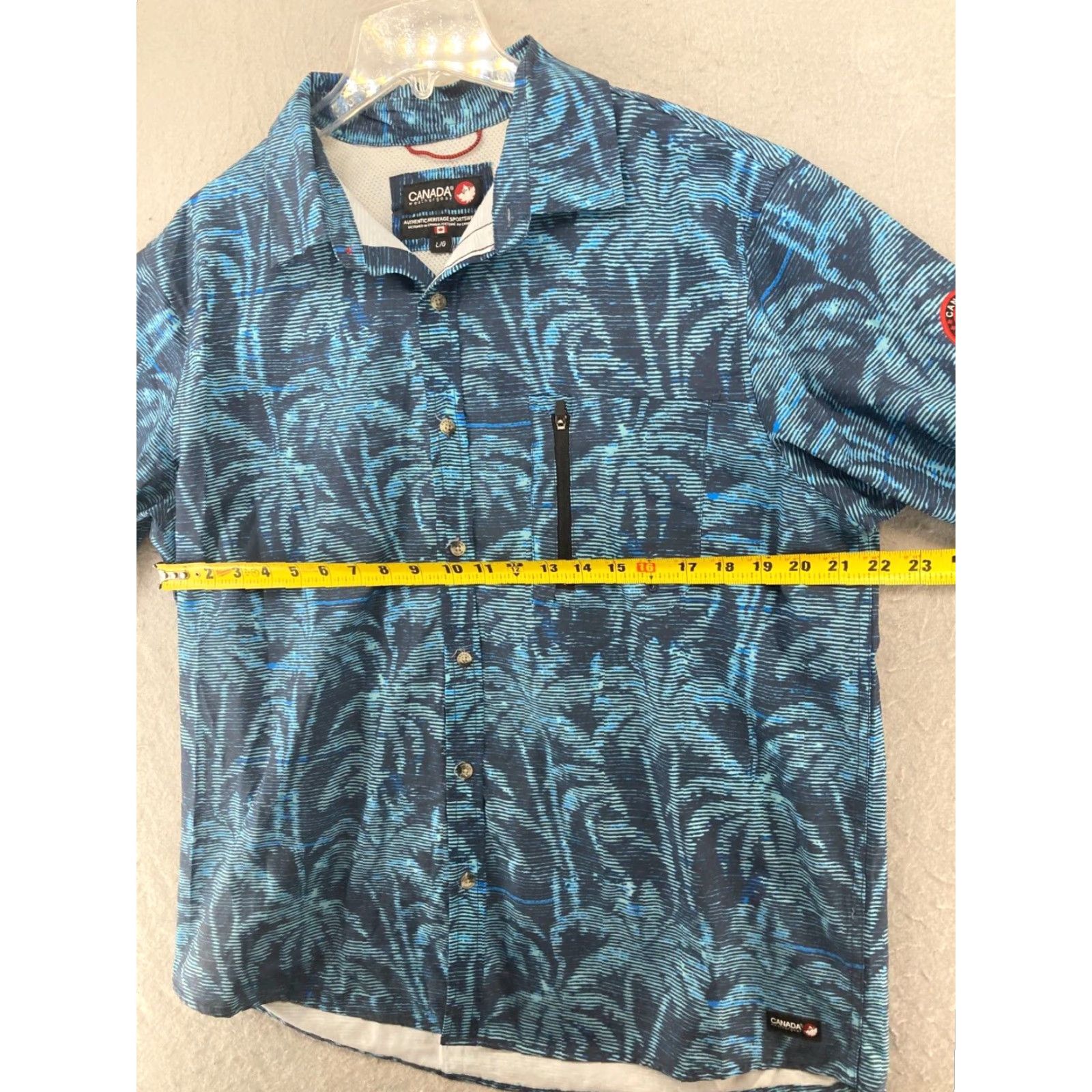 Vintage Canada Weathergear Mens Button-Up Shirt L Blue Outdoor Tropical Cotton Polyester Blend Casual Travel Workwear Size US L / EU 52-54 / 3 - 2 Thumbnail
