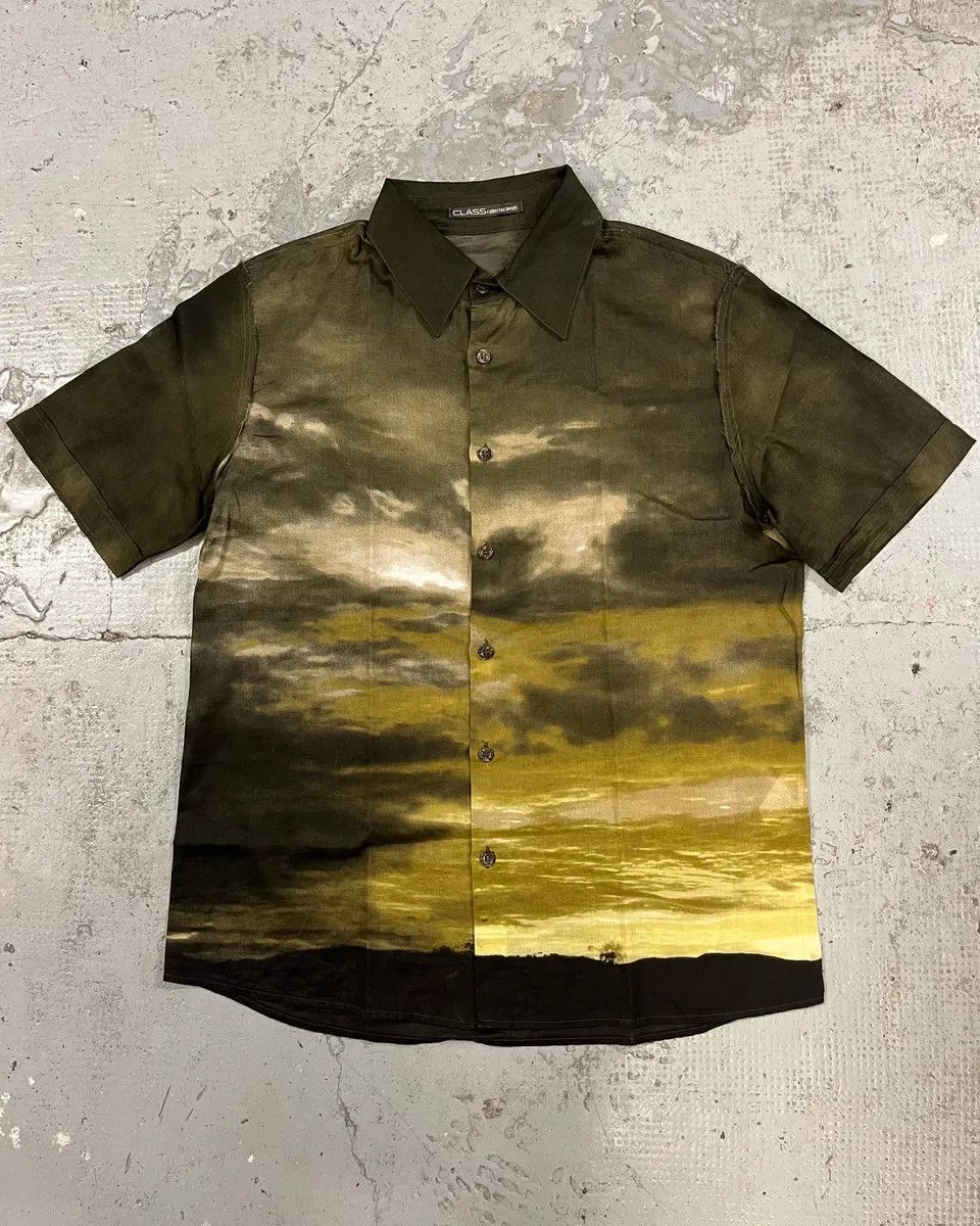 Roberto Cavalli × Vintage 2000S Cavalli Apocalyptic Sunset Brown Faded Shirt Size US M / EU 48-50 / 2 - 1 Thumbnail