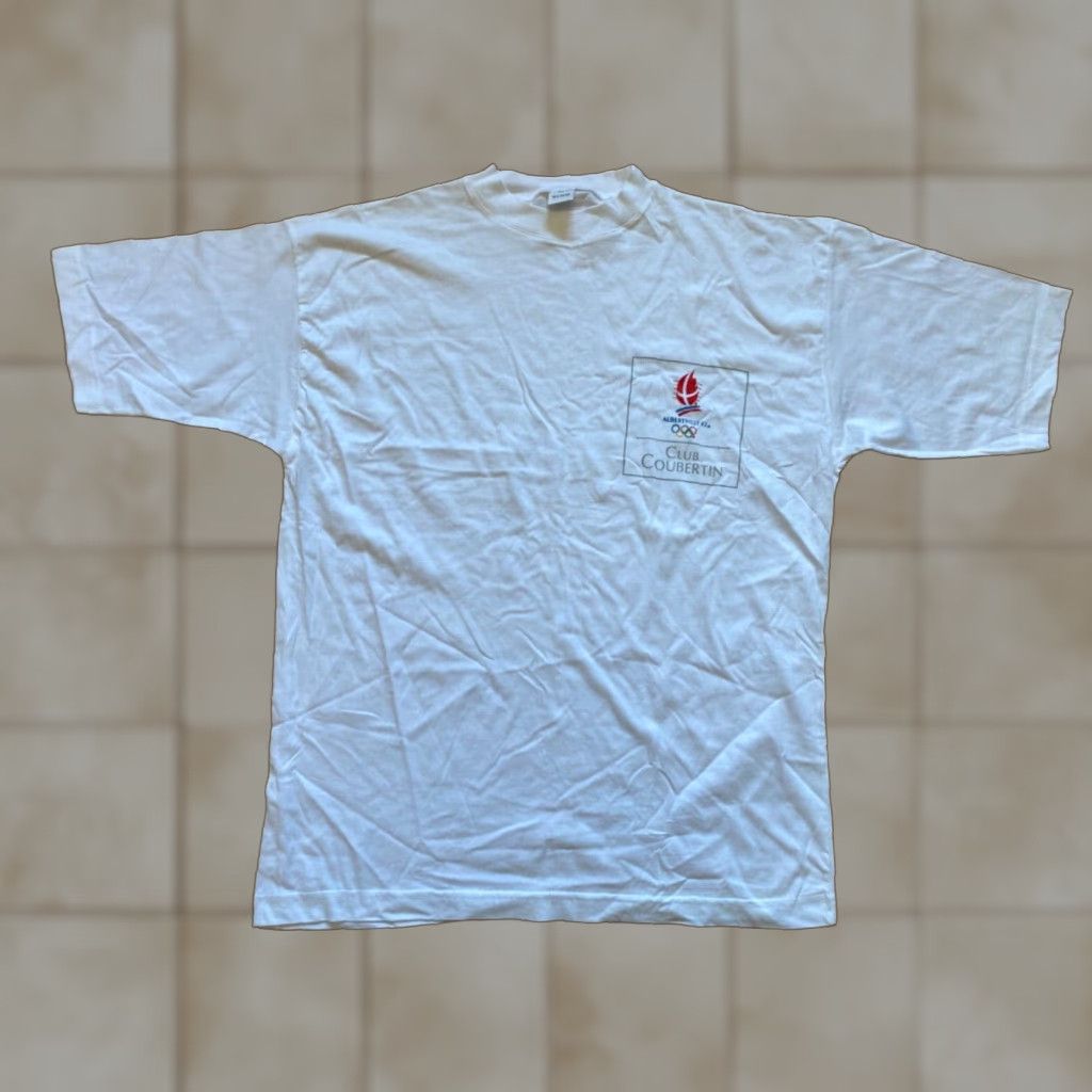 Vintage VTG 1992 Olympics Albertville USA T-Shirt Mens XL White Club Coubertin USOTC Fashions Size US XL / EU 56 / 4 - 1 Thumbnail