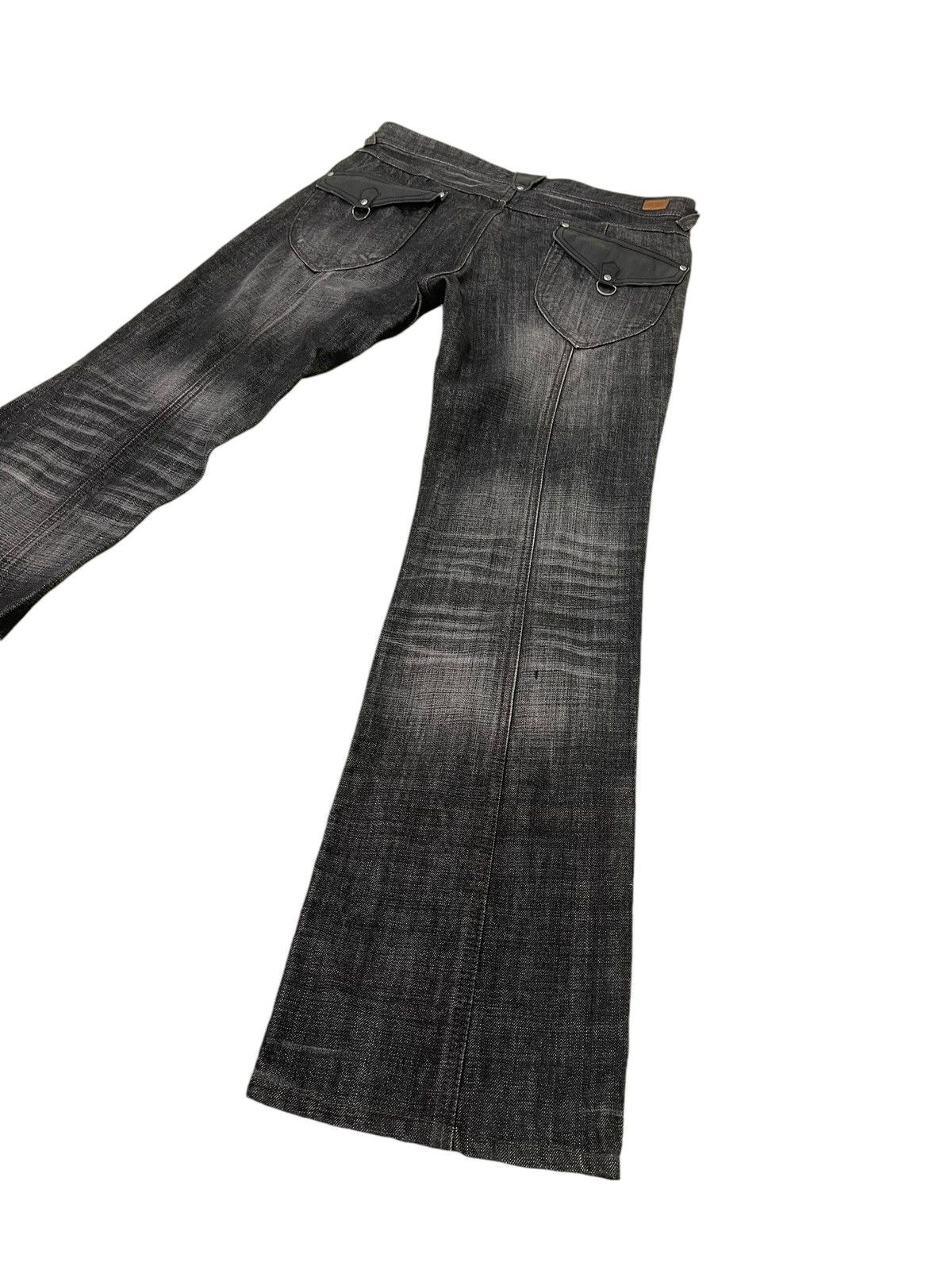 Japanese Brand Flare Jeans Nicole Club Faded Distress Boot Cut 8🟦8 Size US 33 - 12 Thumbnail