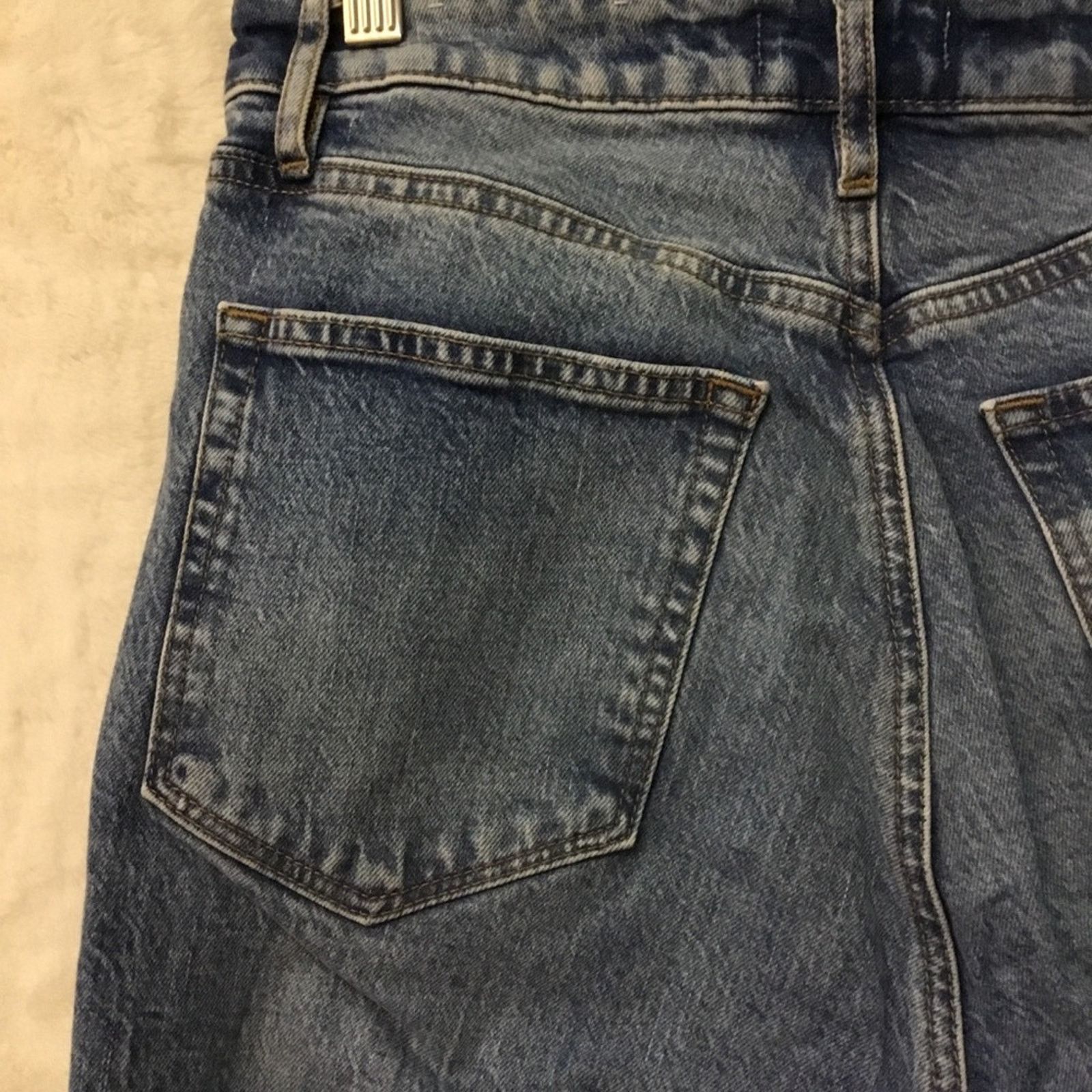 Loft Loft Blue Curvy High Waist Straight Crop Jeans Size 30" / US 8 / IT 44 - 6 Thumbnail