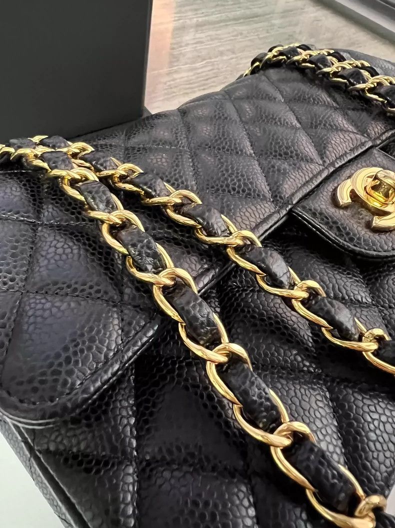 Chanel ChanelCF medium size black gold caviar cowhide cross-body b Size ONE SIZE - 3 Thumbnail