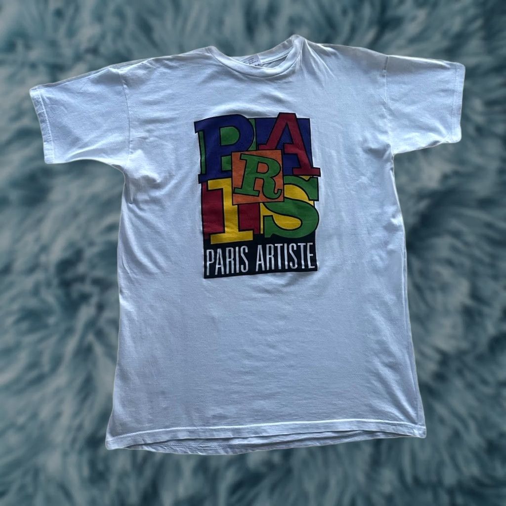 Vintage VINTAGE 90s PARIS Artiste White Graphic T-Shirt XL Short Sleeve Unbranded Unisex Adults Mens Womens Size US XL / EU 56 / 4 - 1 Thumbnail