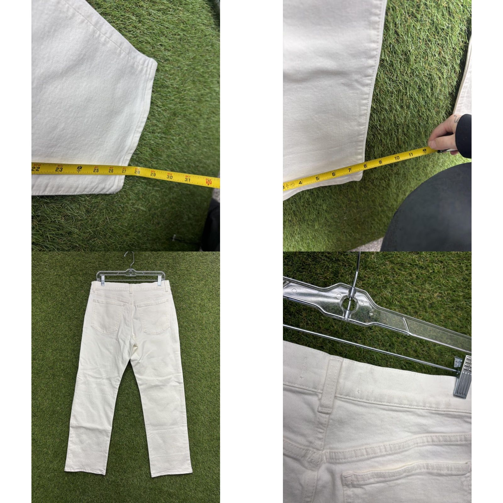 Madewell VINTAGE Madewell Jeans Womens 29 P 90s Straight High Rise Distressed White Denim Petite Women Jeans Size 29" - 8 Thumbnail