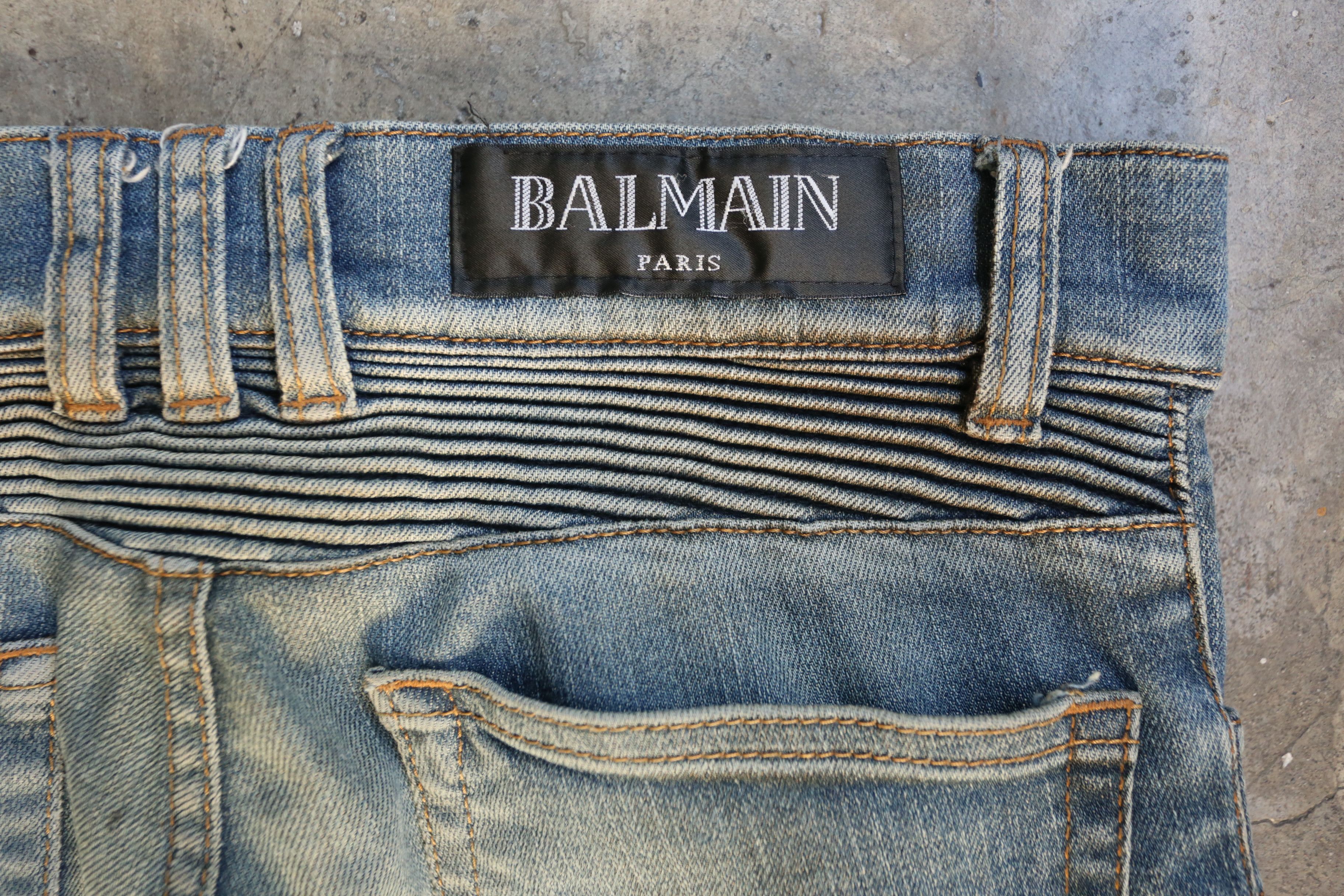 Balmain Balmain - Christophe Decarnin - Denim Biker Jean Size US 29 - 3 Thumbnail
