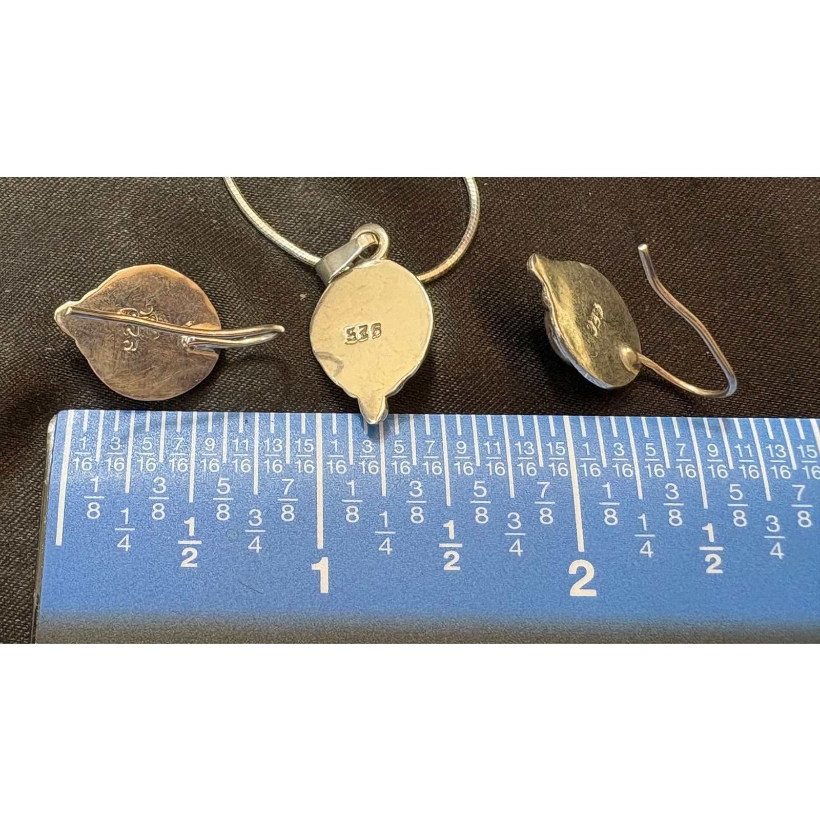 Other Handmade Sterling Silver Necklace & Earrings Set Size ONE SIZE - 3 Thumbnail