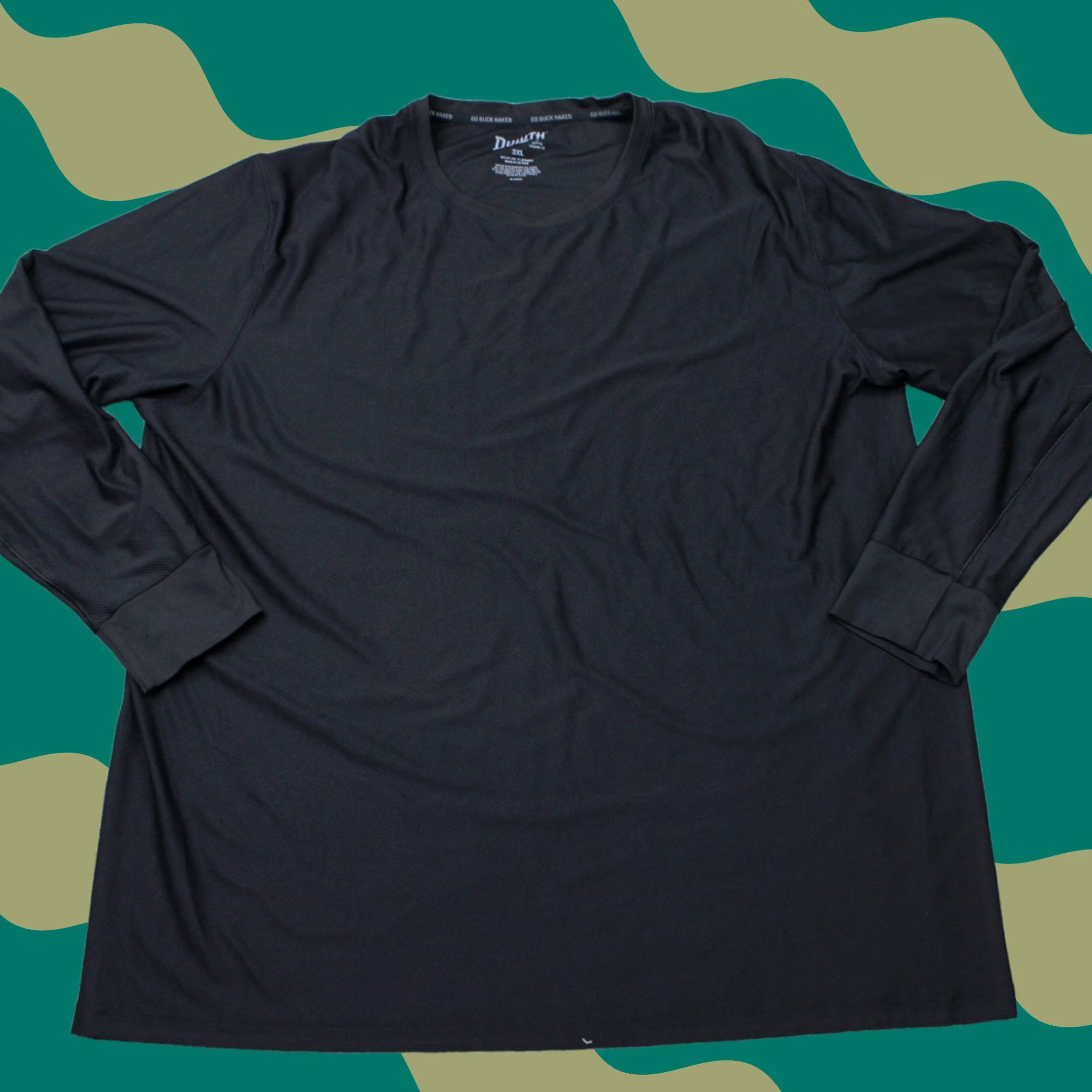 Vintage Duluth Buck Naked Shirt Mens 3XL Black Base Layer L/S Crew Neck Jersey Pullover Shirt & Pants Set Outdoor Hiking Size US XXL / EU 58 / 5 - 1 Thumbnail