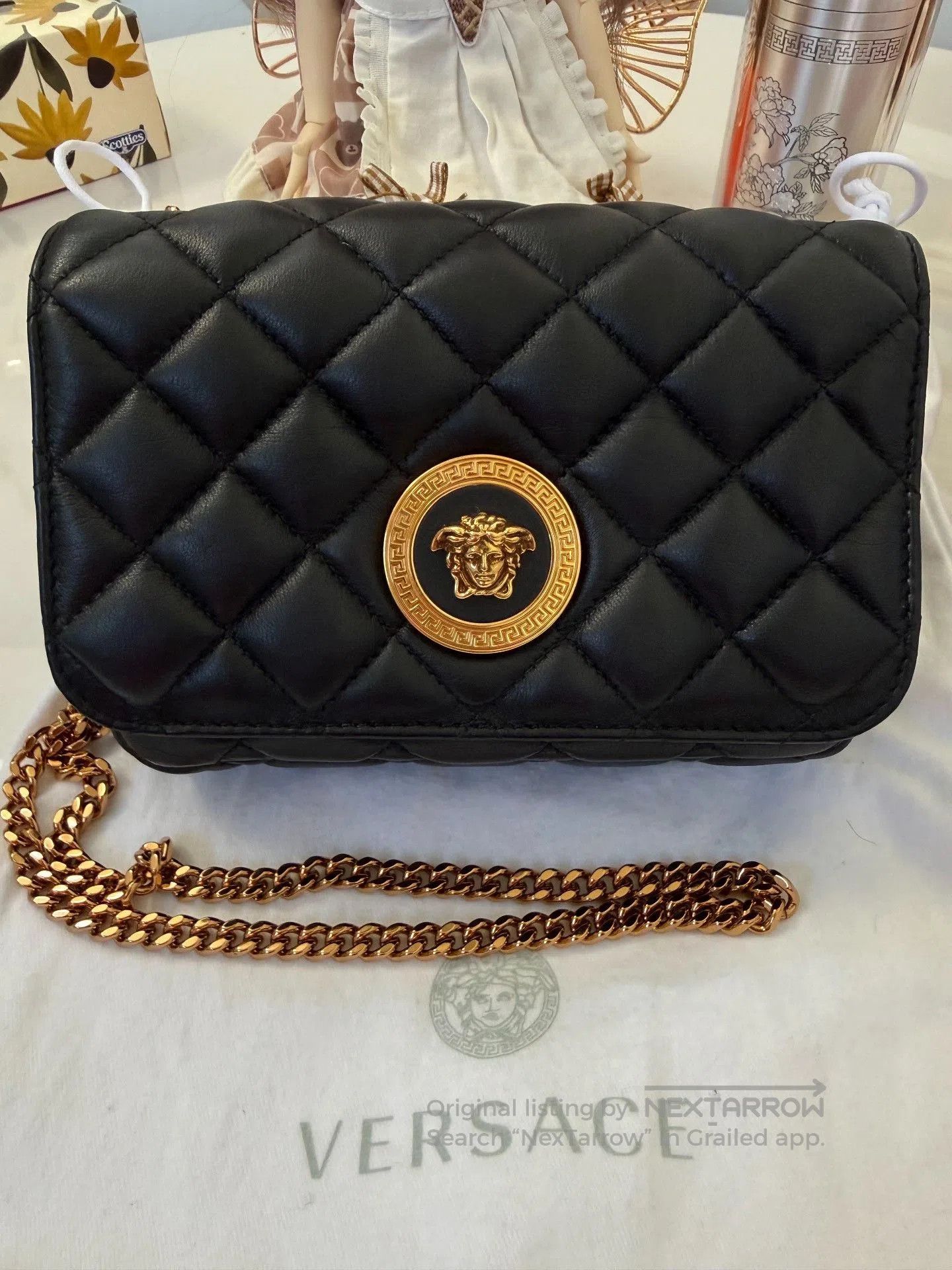 Versace Versace Black Quilted Crossbody Bag. Size ONE SIZE - 3 Thumbnail