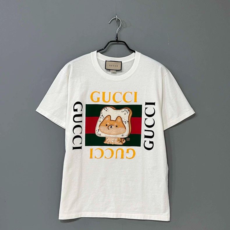 GUCCI Bread Dog Logo Short Sleeve T-Shirt- DMC