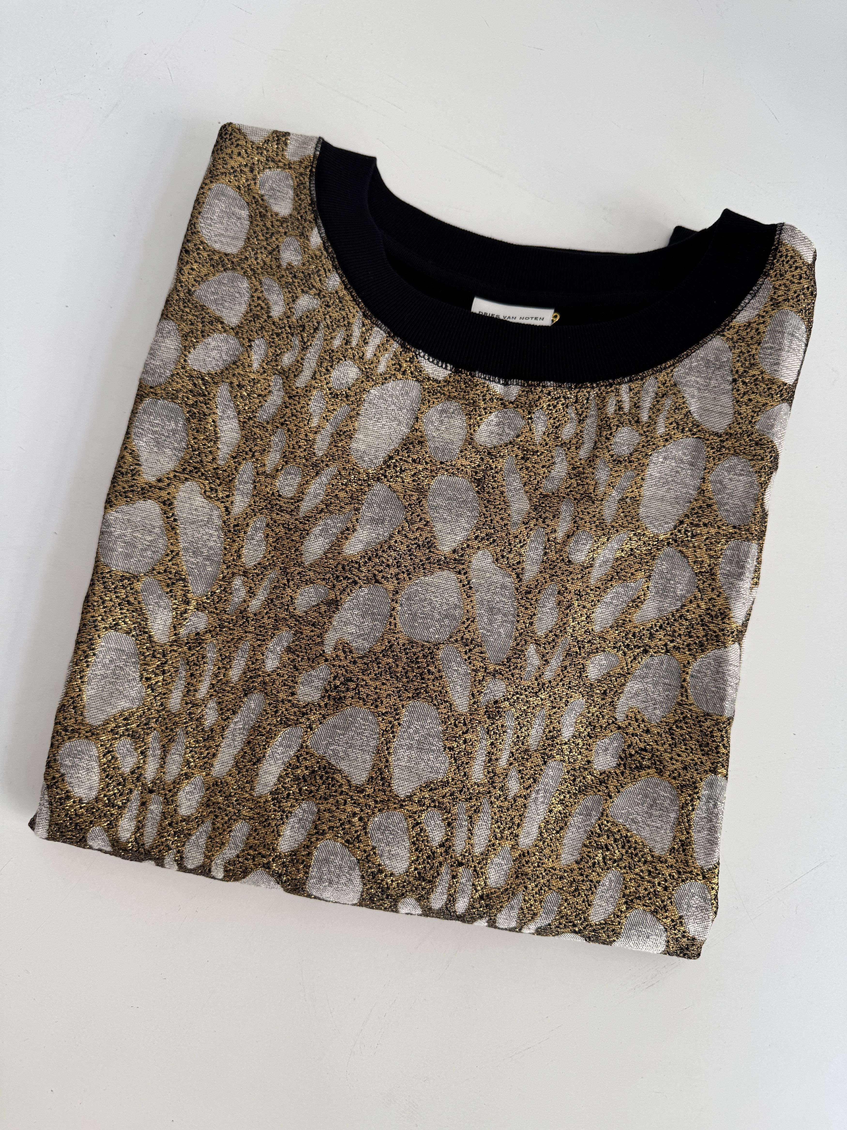 Dries Van Noten Dries Van Noten Women's Sweatshirt Black and Gold Size L / US 10 / IT 46 - 7 Thumbnail