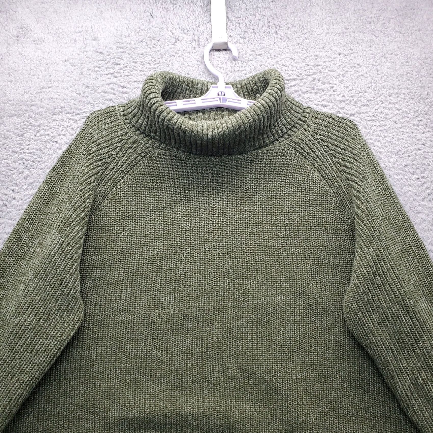 Coldwater Creek Coldwater Creek Womens Sweater Green 1X Long Sleeve Turtleneck Chunky Knit Pullover, Size 1X, Knit, Solid, Raglan Sleeve, Fall Winter Size XL / US 12-14 / IT 48-50 - 8 Thumbnail