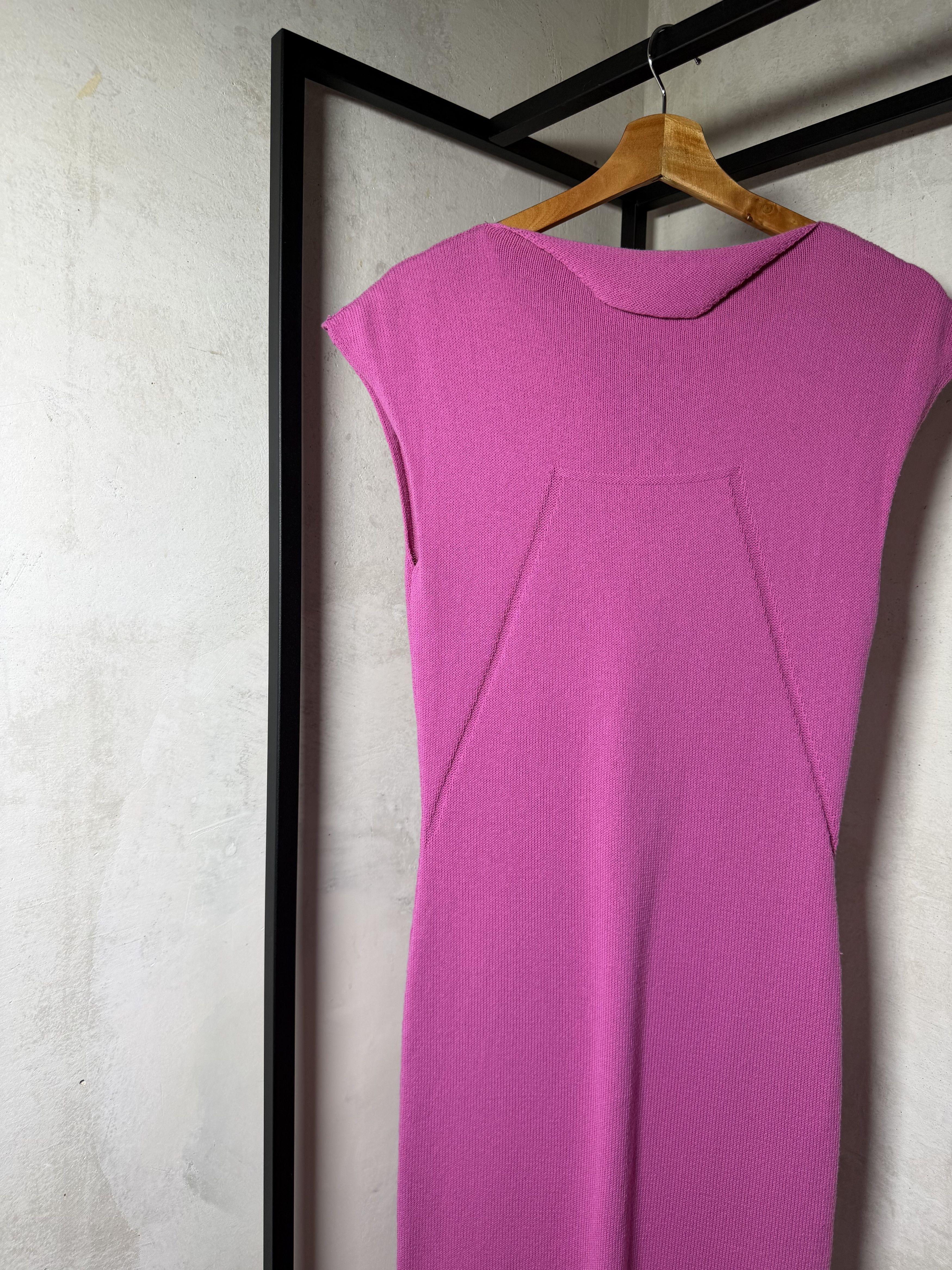 Rick Owens Rick Owens Edfu Cap-sleeve Knitted Midi Hot Pink Dress Size M / US 6-8 / IT 42-44 - 3 Thumbnail