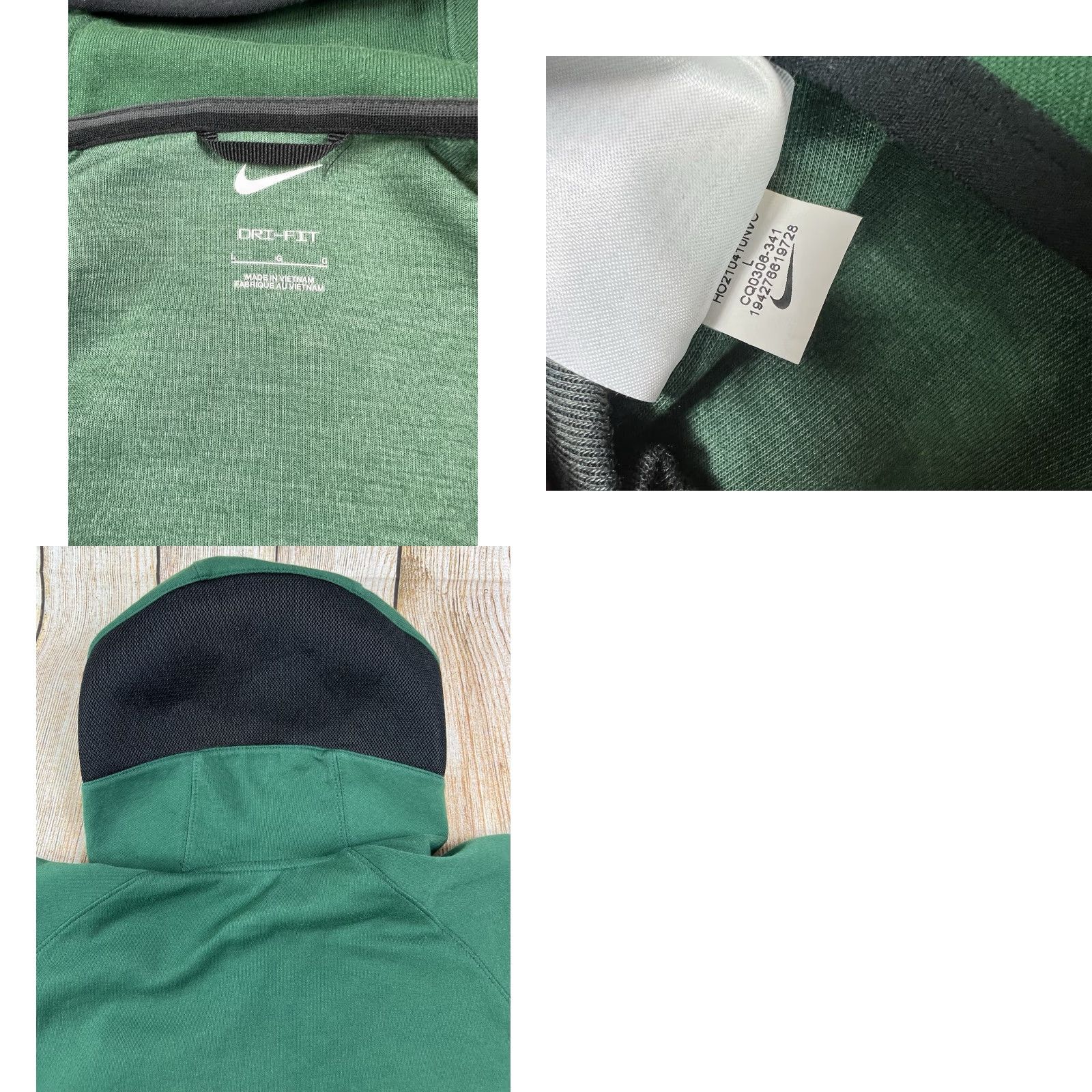 Nike VINTAGE Mens Nike Team Hoodie Dark Green Black Dri Fit Showtime Bears Basketball Large Size US L / EU 52-54 / 3 - 8 Thumbnail