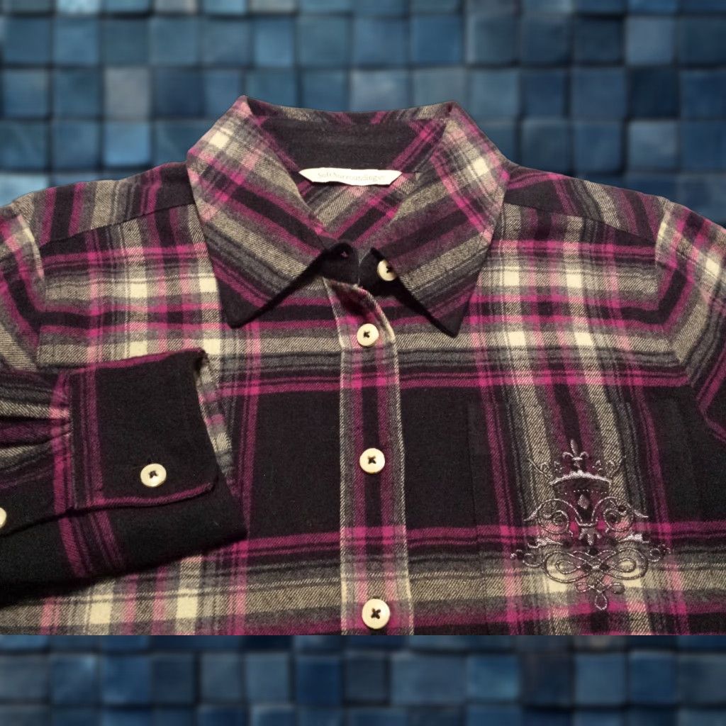 Soft Surroundings Soft Surroundings Blouse PS Multicolor Plaid Flannel L/S Button-Down Tunic Shirt Womens Size S / US 4 / IT 40 - 1 Thumbnail