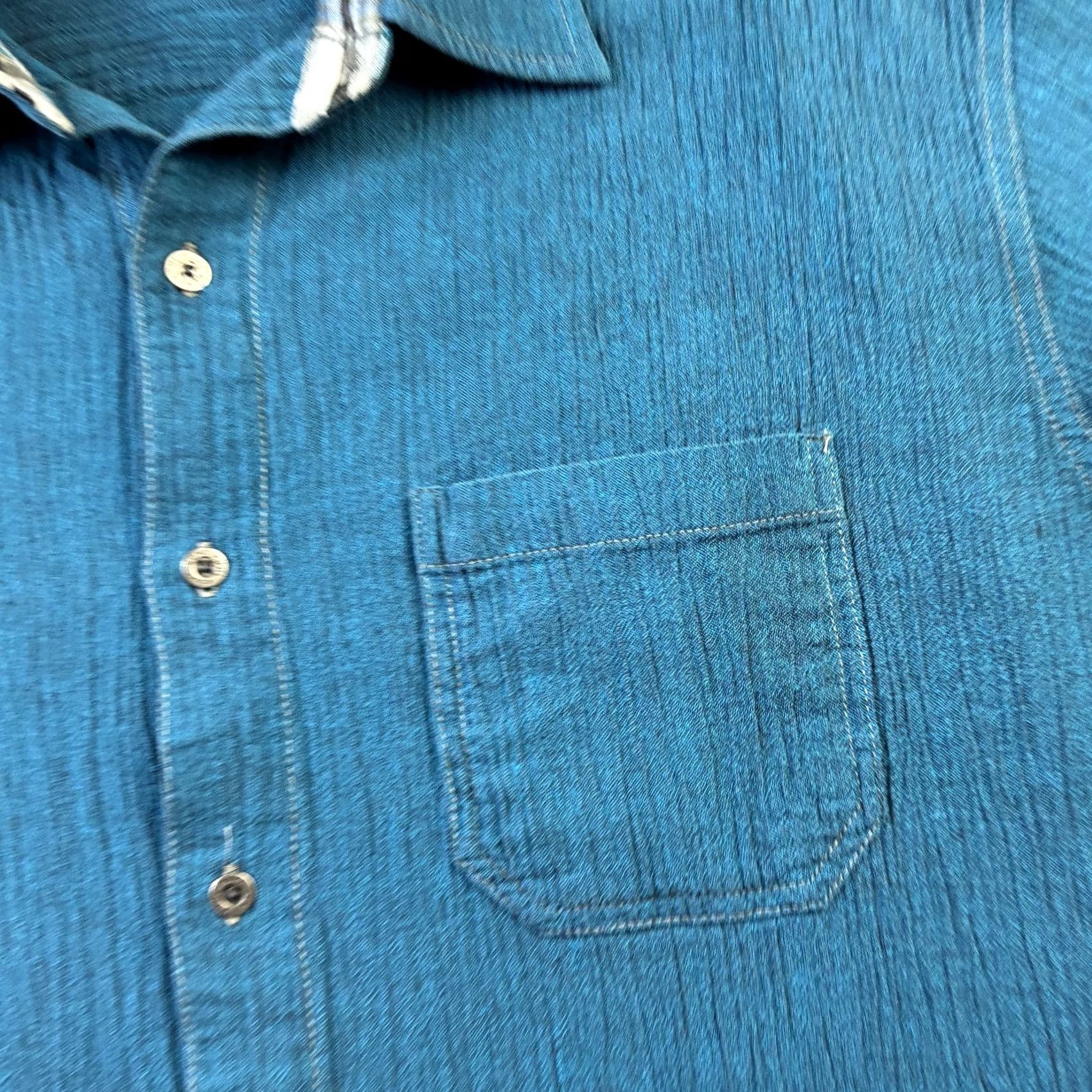 Vintage Kuhl Shirt Mens XL Blue Short Sleeve Button Pocket Organic Cotton Shirt Size US XL / EU 56 / 4 - 4 Thumbnail